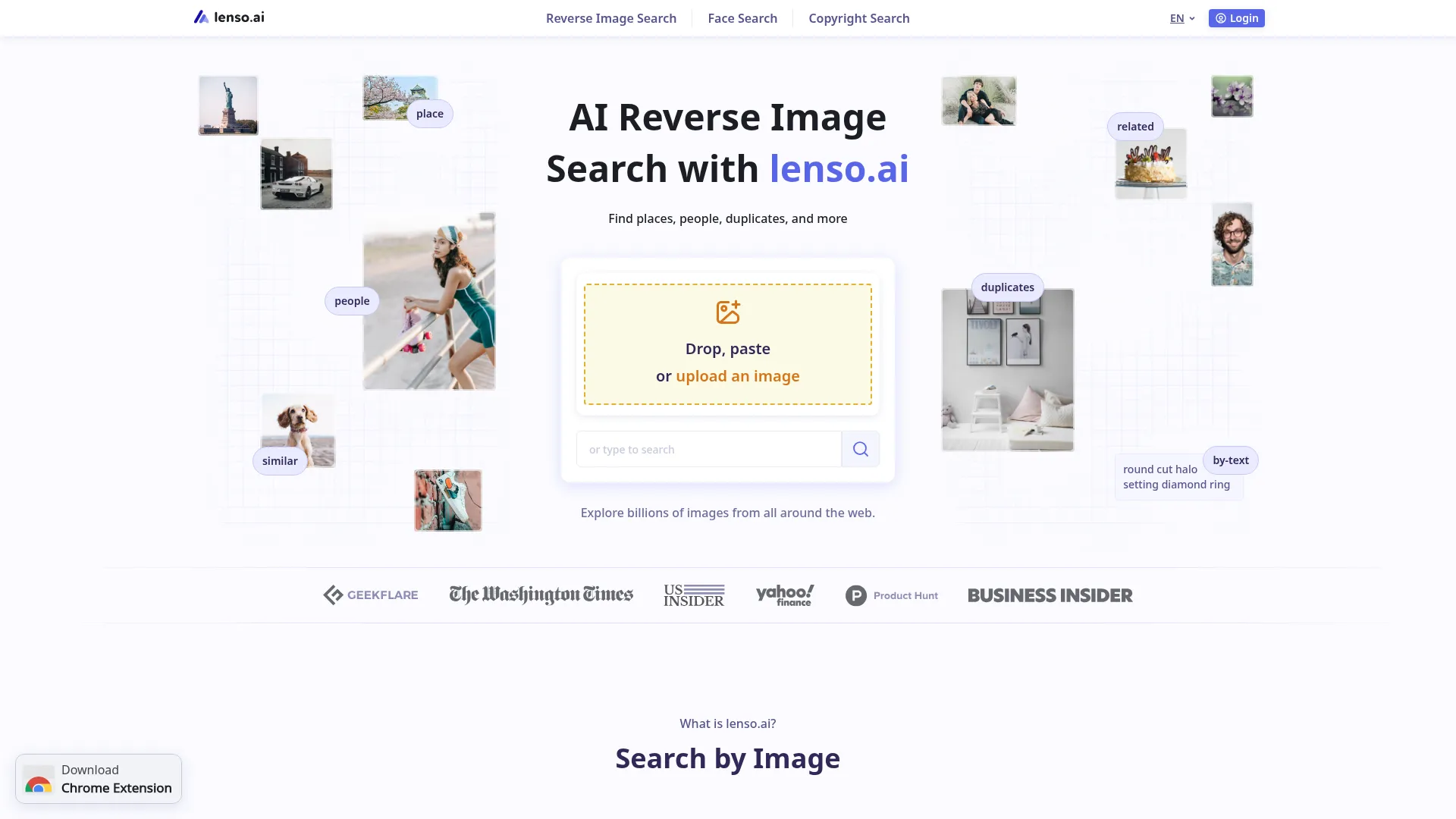 Lenso.ai - AI Reverse Image Search with Facial Recognition screenshot
