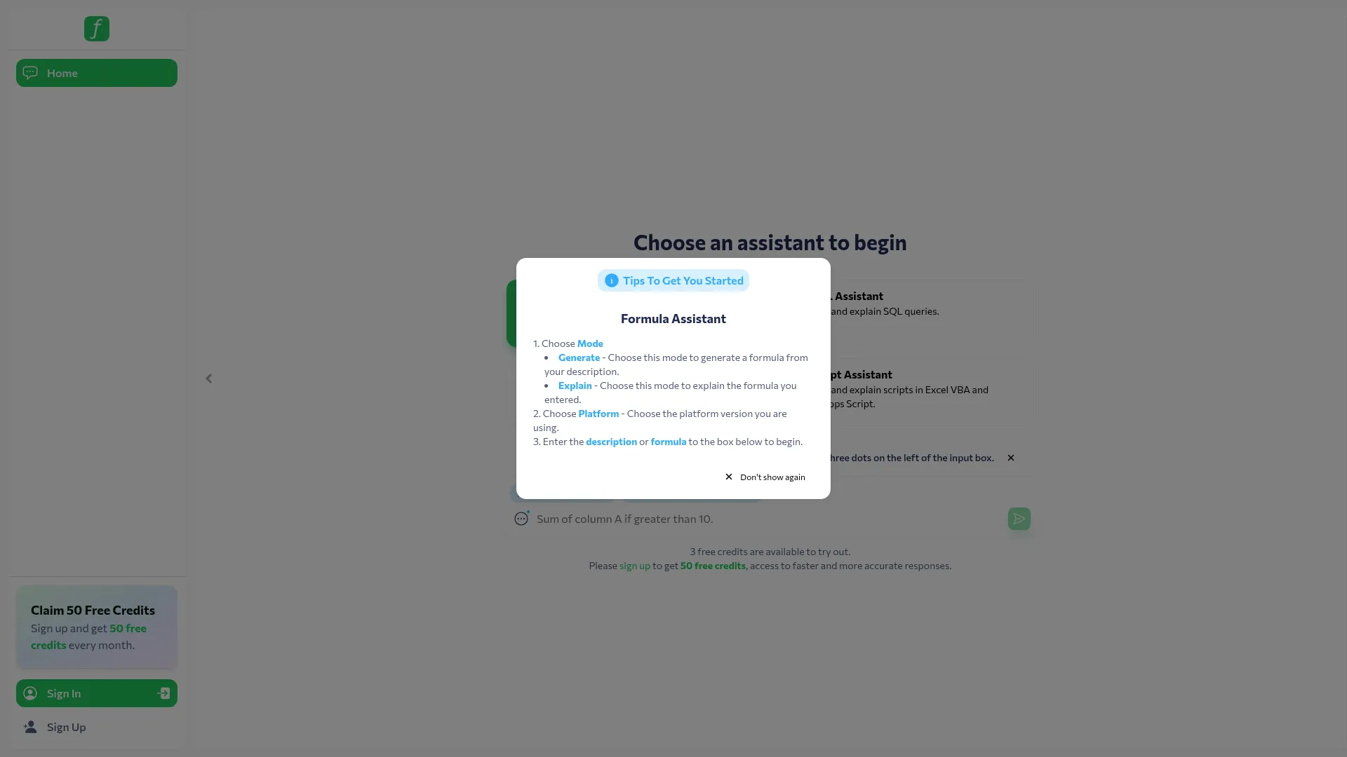 Formularizer: AI Assistant for Spreadsheets screenshot