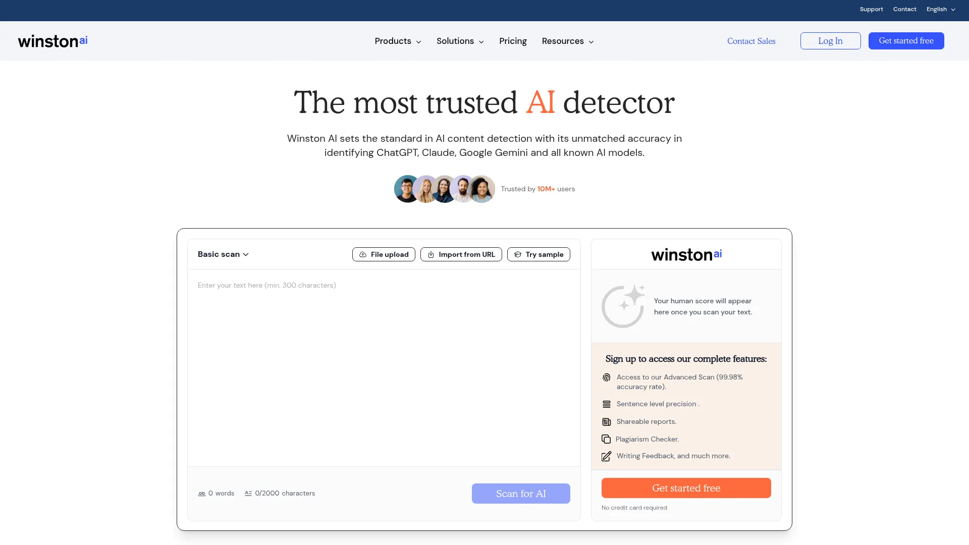 The Most Trusted AI Detector | ChatGPT Detection Tool screenshot