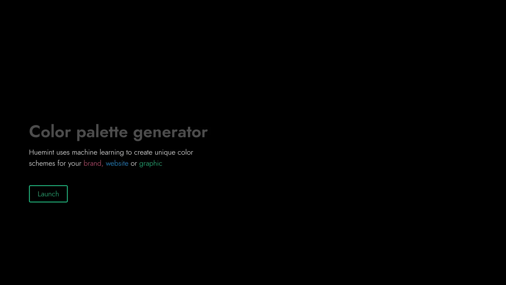 Huemint - AI color palette generator screenshot