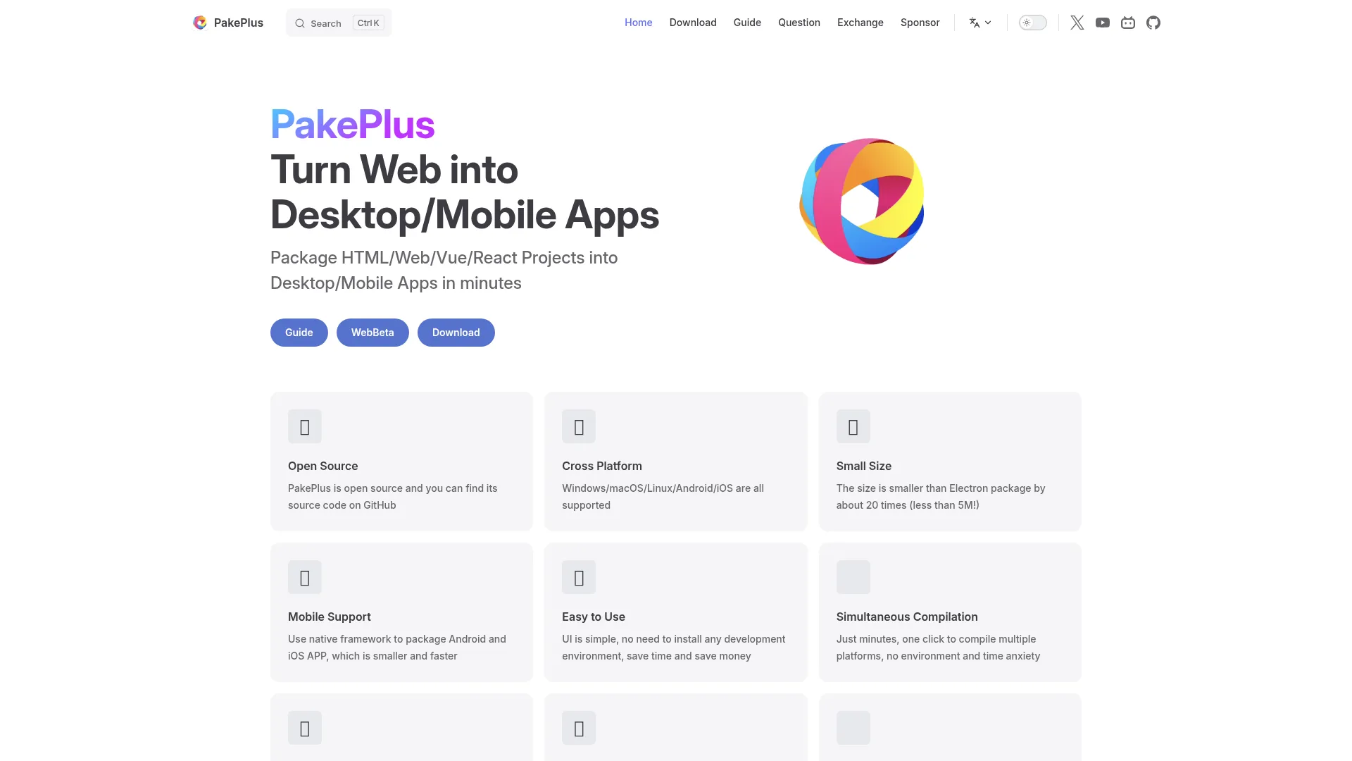 PakePlus | Turn Web into Desktop/Mobile Apps in Minutes screenshot