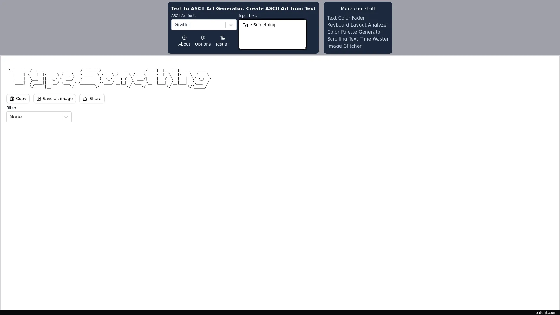 Text to ASCII Art Generator (TAAG) screenshot