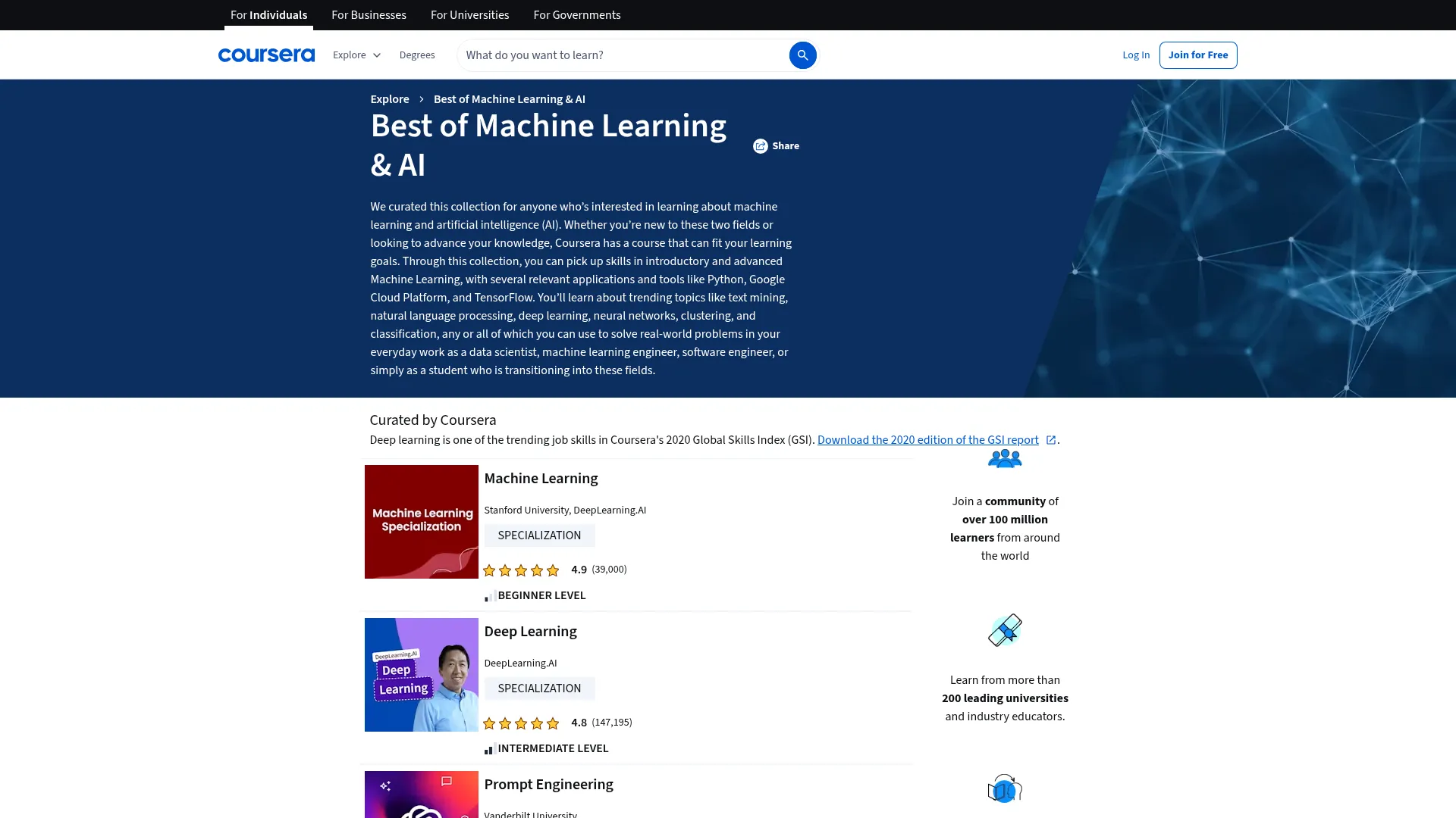Best of Machine Learning & AI | Coursera screenshot