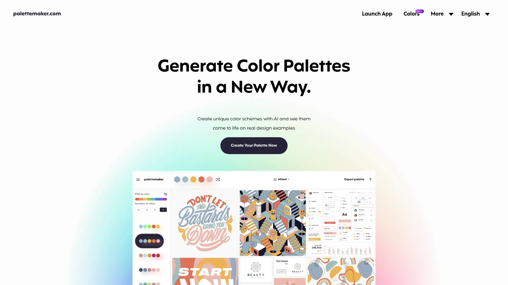 AI Color Palette Generator: Live Preview Colors on Real Designs screenshot