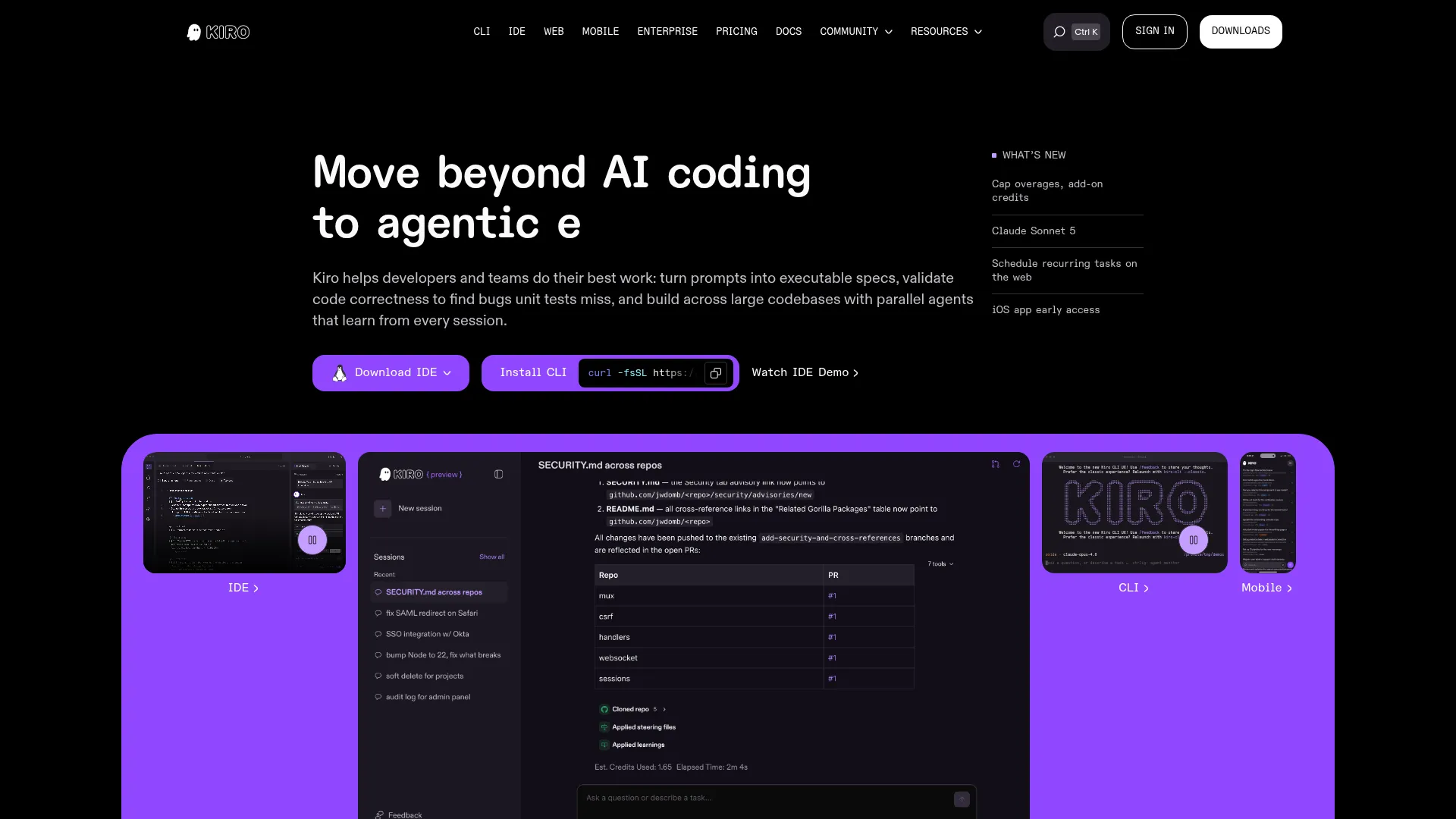 Kiro: Move beyond AI coding to agentic engineering screenshot