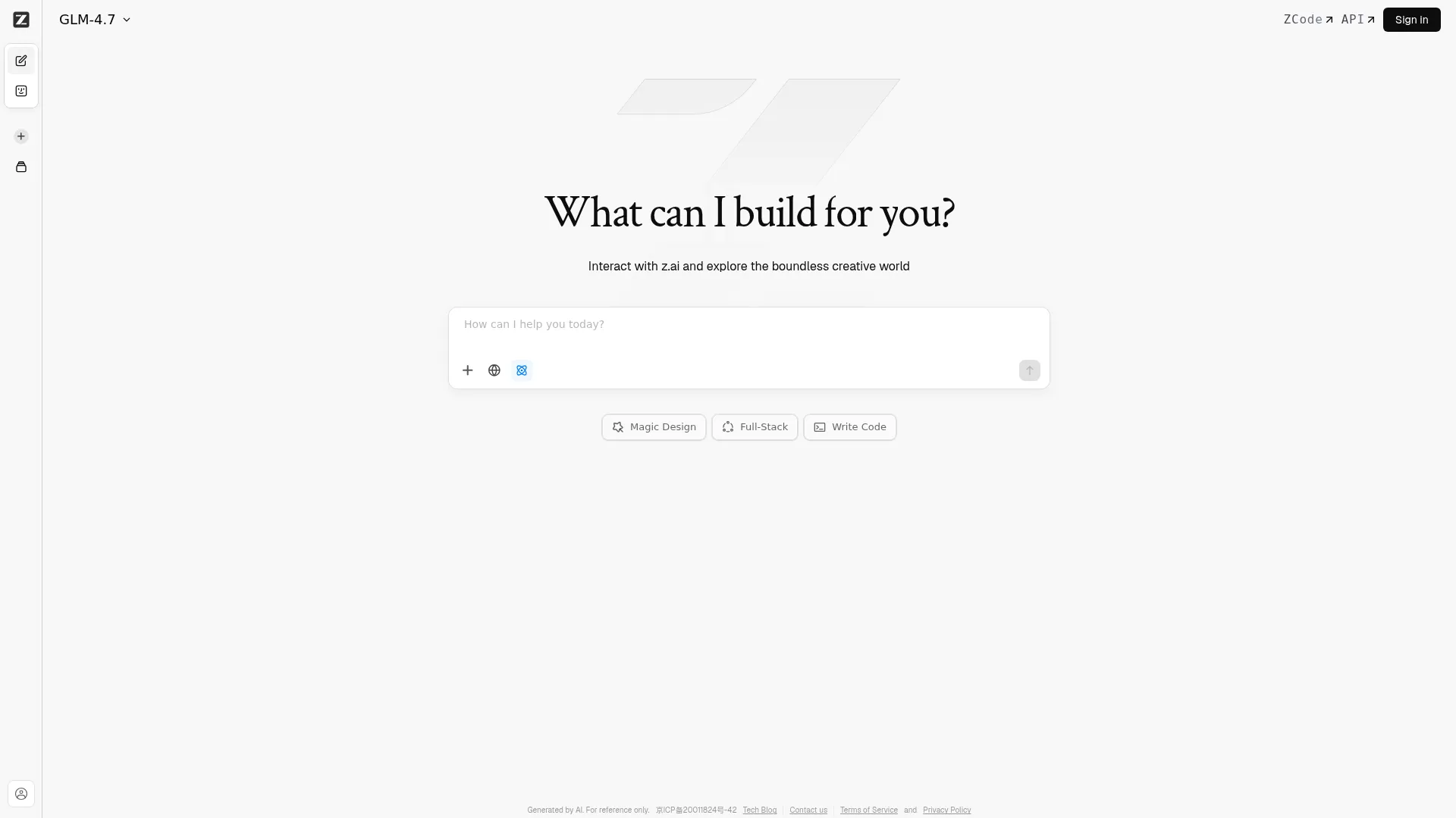 Z.ai - Advanced AI Chatbot & Agent powered by GLM-5.2 screenshot