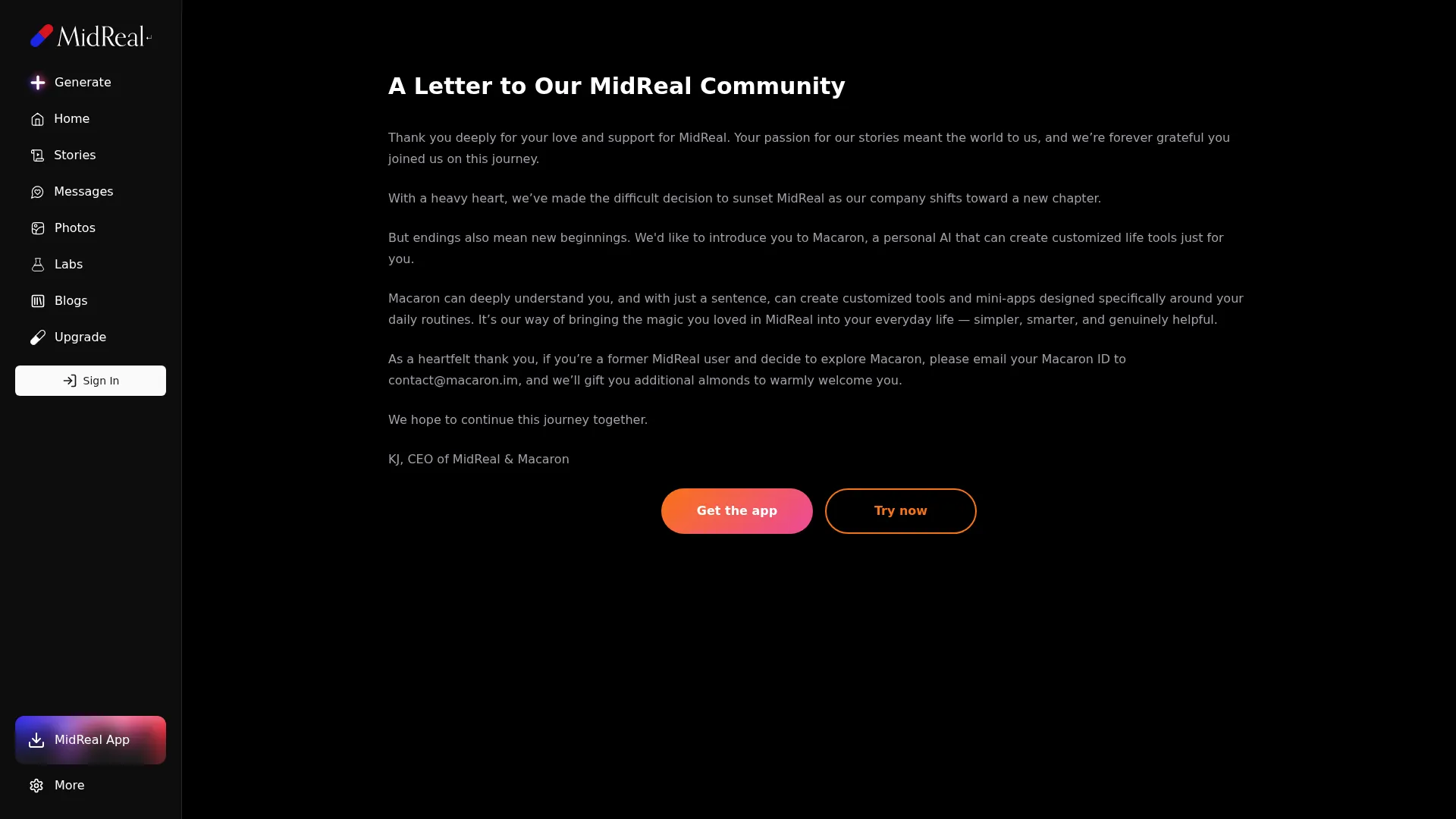 MidReal - Free AI Story Generator screenshot