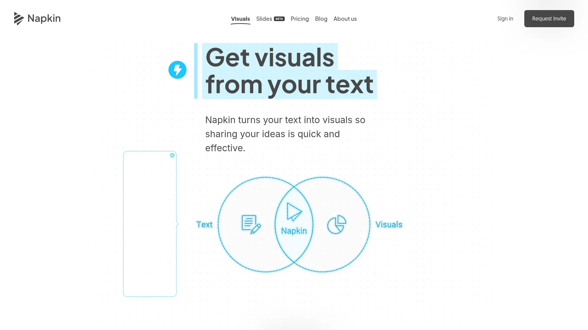 Napkin AI - The visual AI for business storytelling screenshot