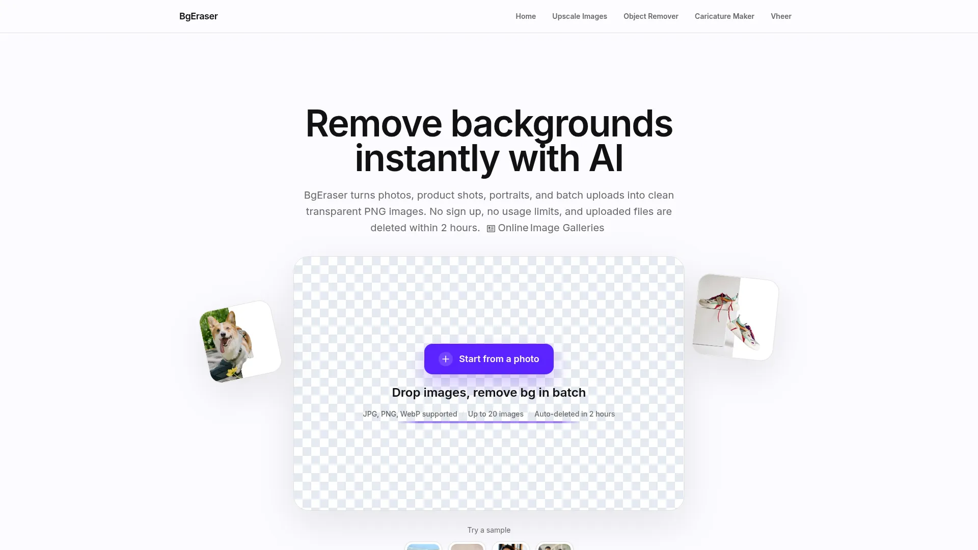 BgEraser - Free AI Background Eraser & Batch Remove Background Tool screenshot