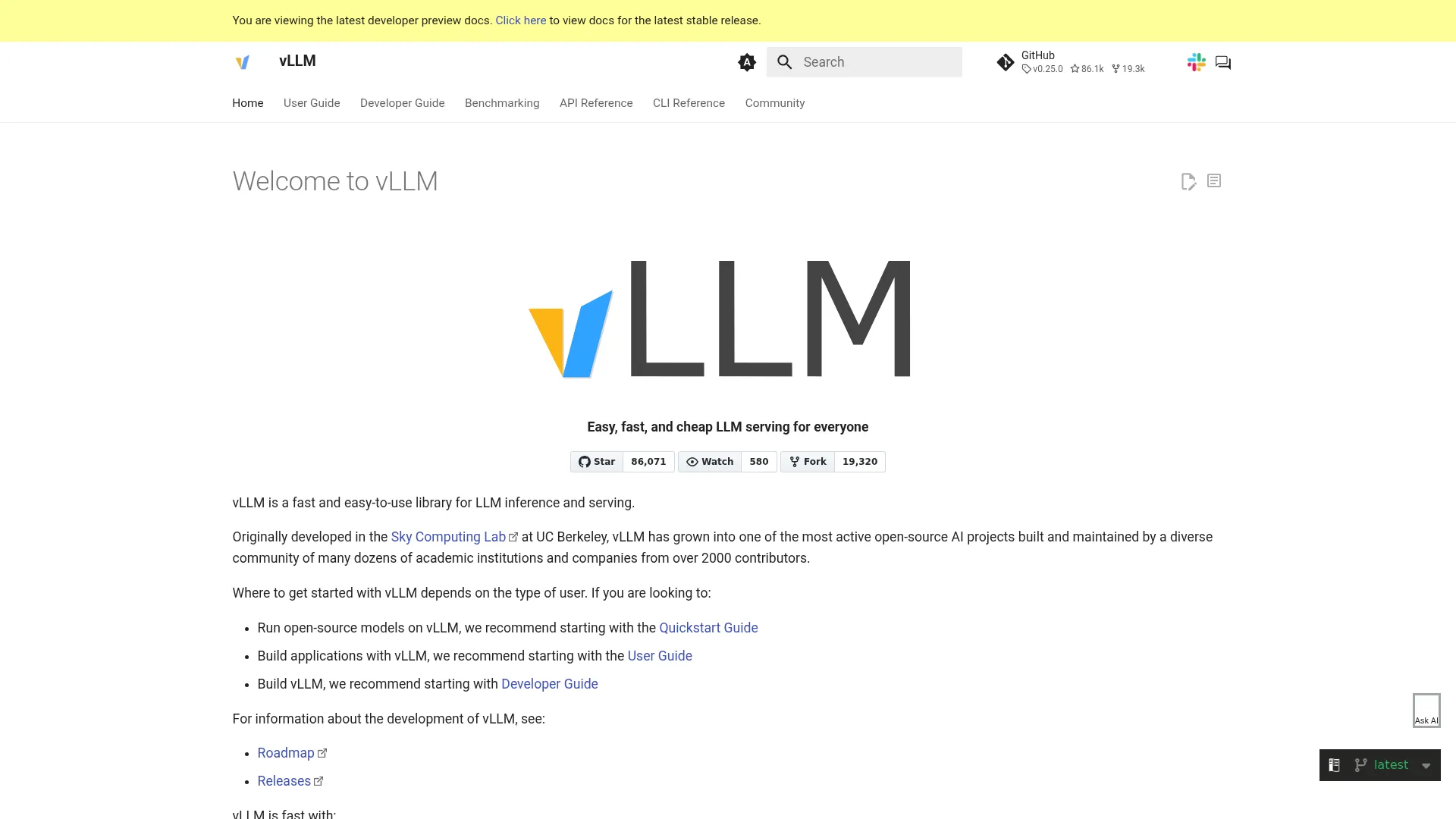 vLLM screenshot