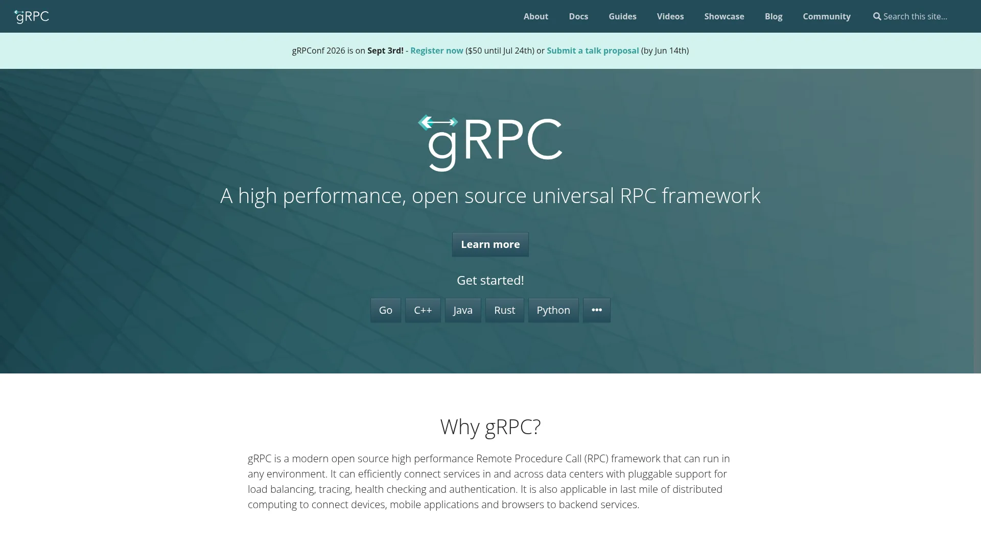 gRPC screenshot