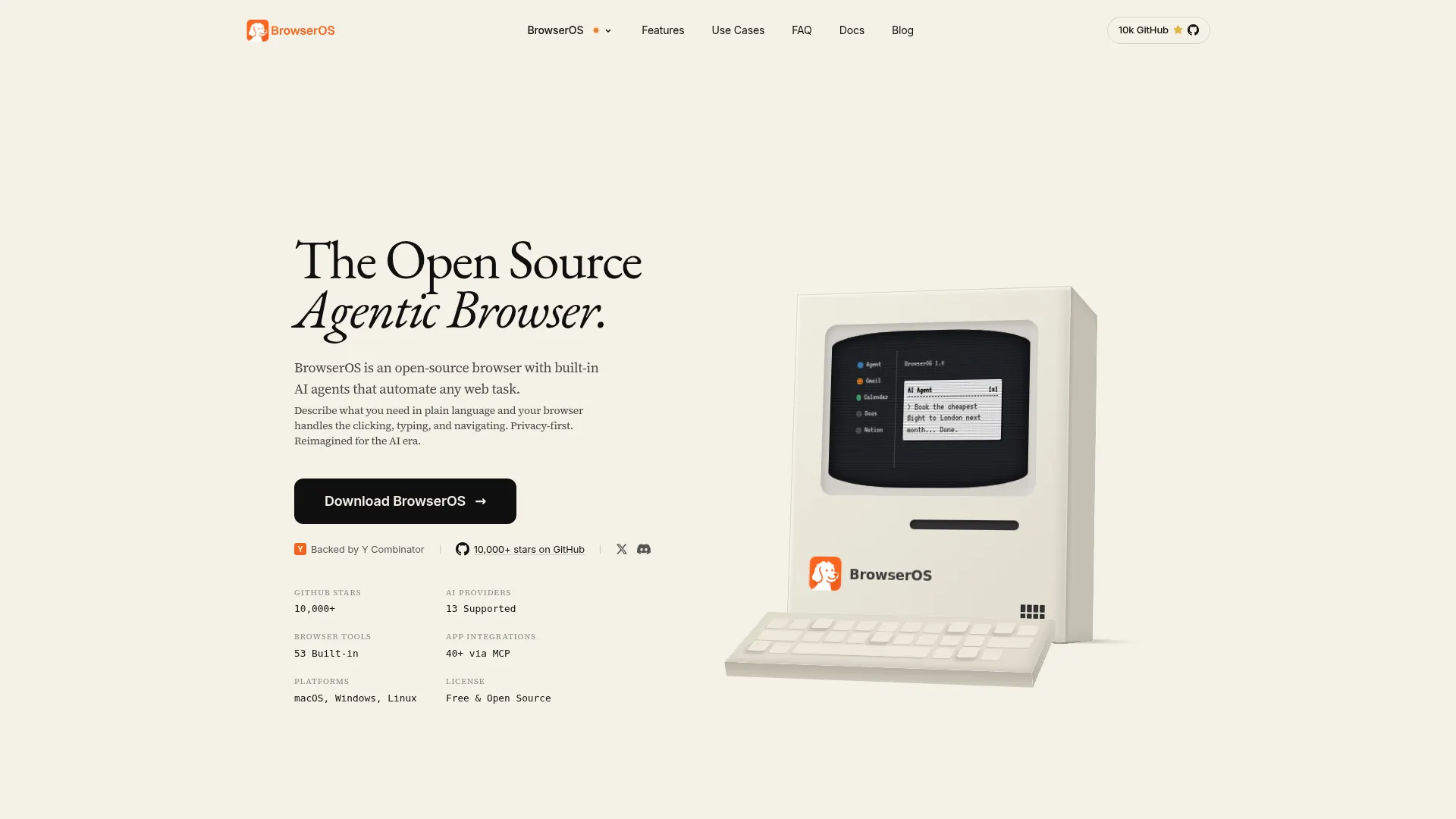 BrowserOS - Open-Source AI Browser | Privacy-First Alternative screenshot
