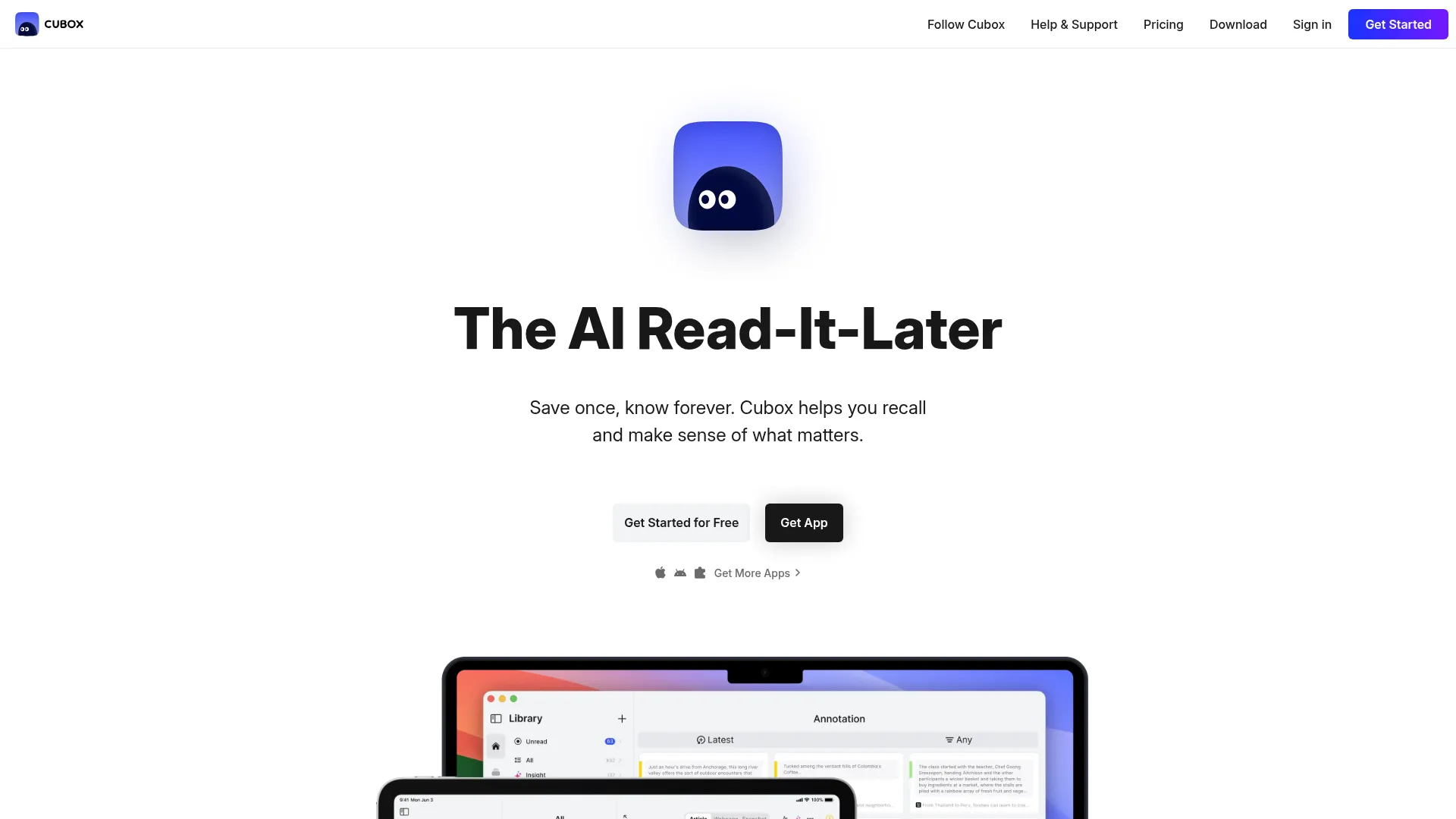 Cubox: AI Read-It-Later App. Save Once. Know Forever. screenshot