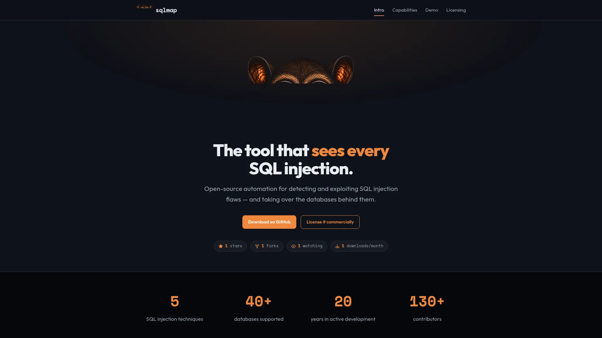 sqlmap — automatic SQL injection and database takeover tool screenshot