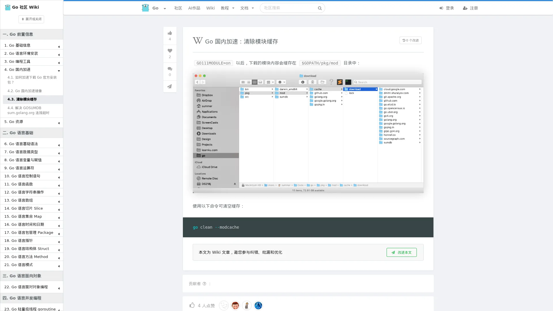 Go 国内加速:清除模块缓存 | Go 技术论坛 screenshot