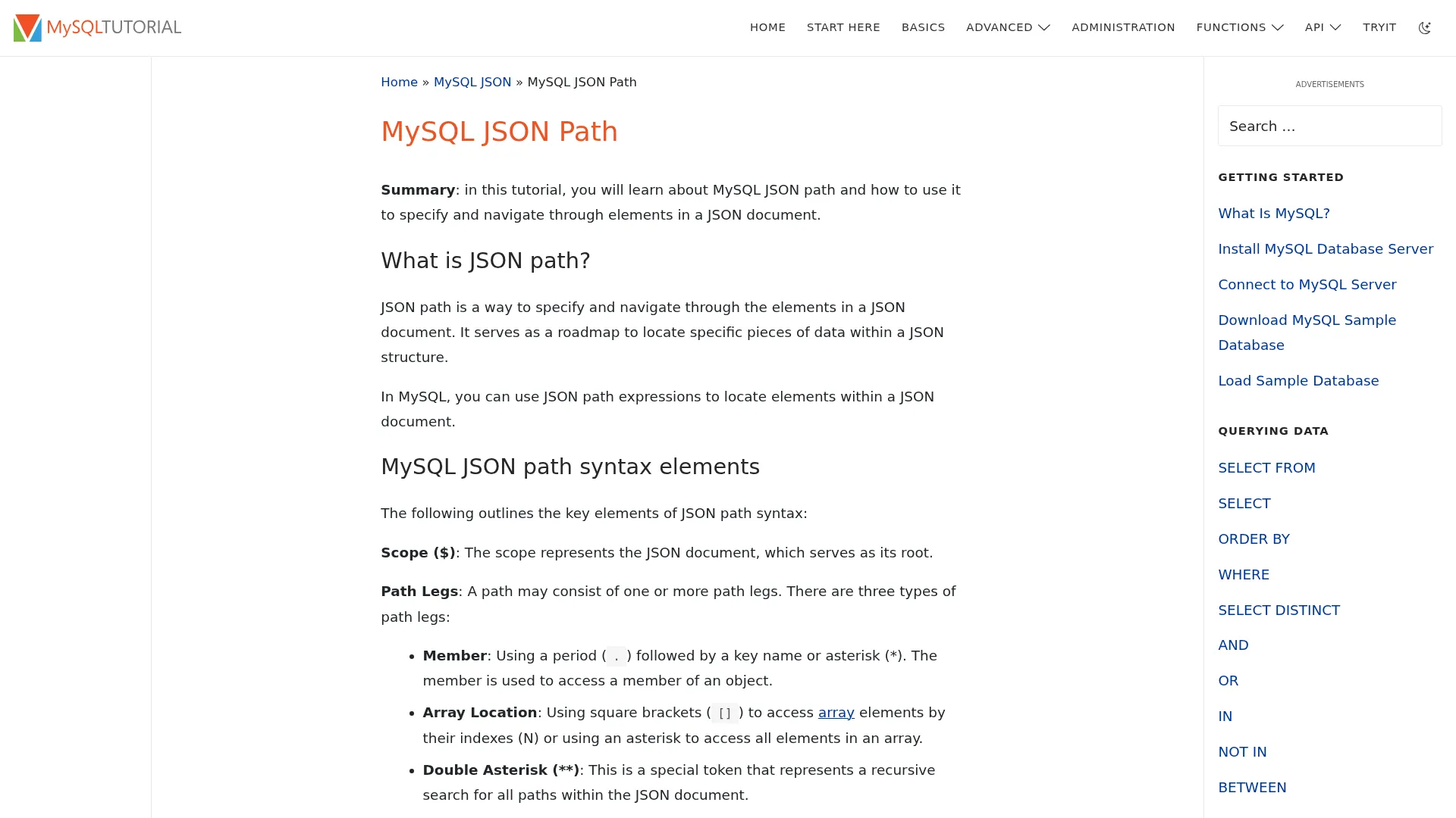 MySQL JSON Path screenshot