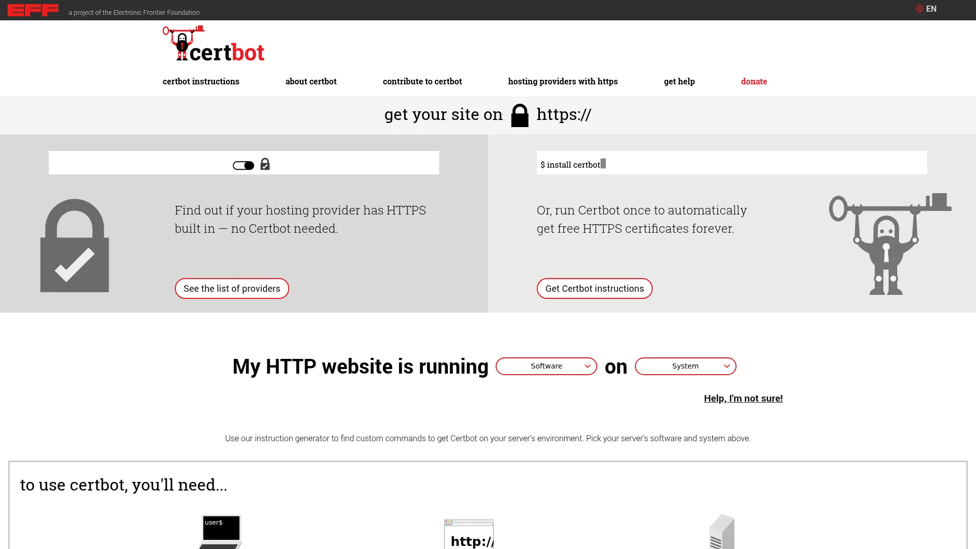 Certbot screenshot