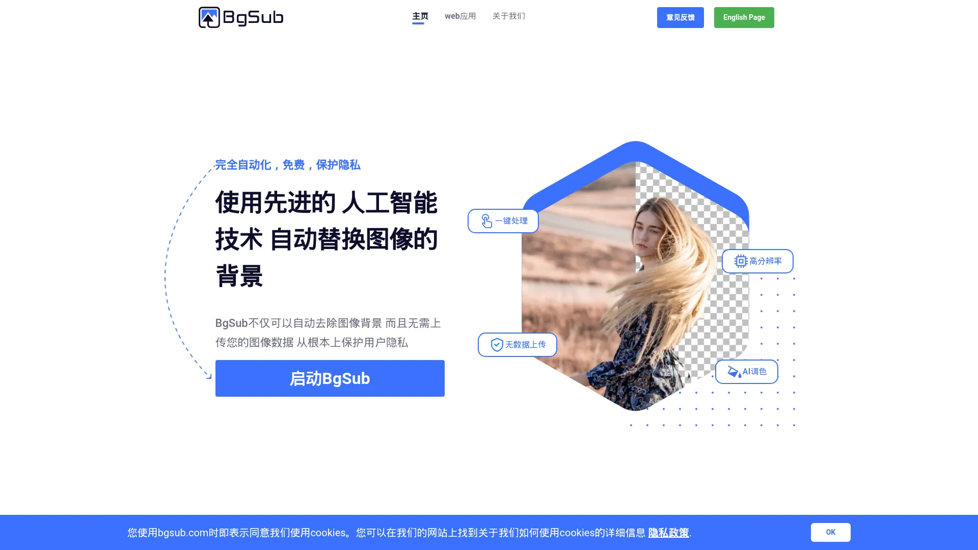 消除或者替换图像背景，无需上传图像 - BgSub screenshot
