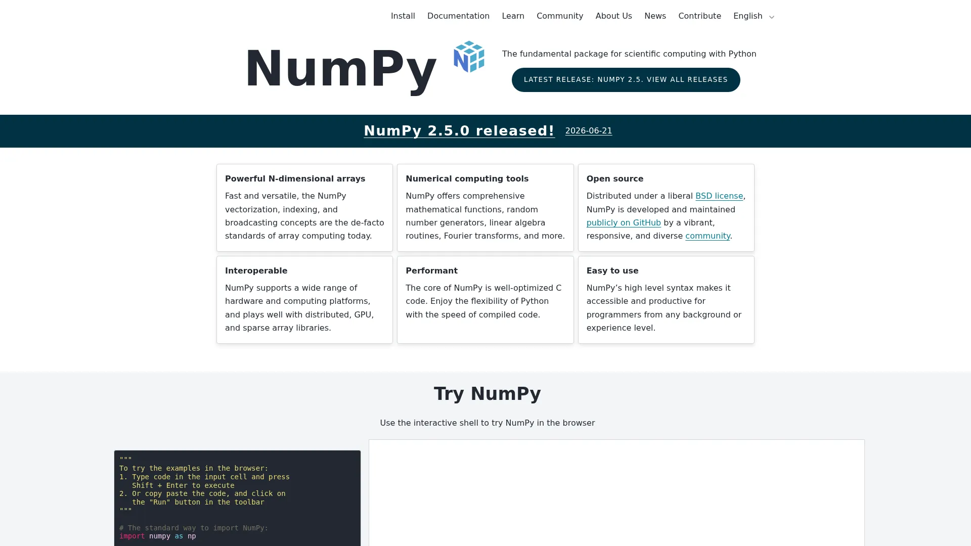 NumPy screenshot