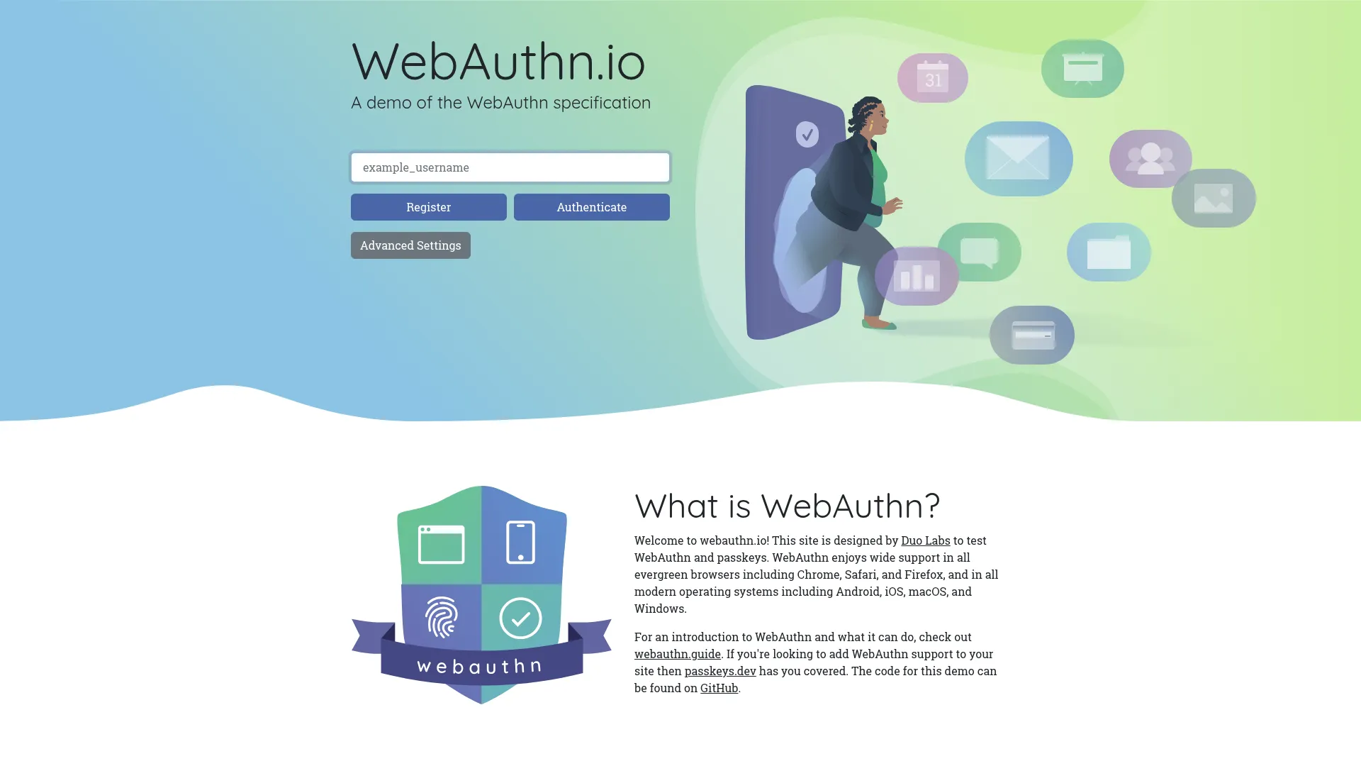 WebAuthn.io screenshot
