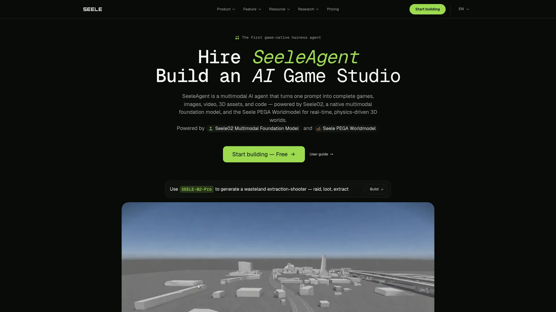 SeeleAgent — AI Agent for Games, Images, Video & 3D | Seele AI screenshot