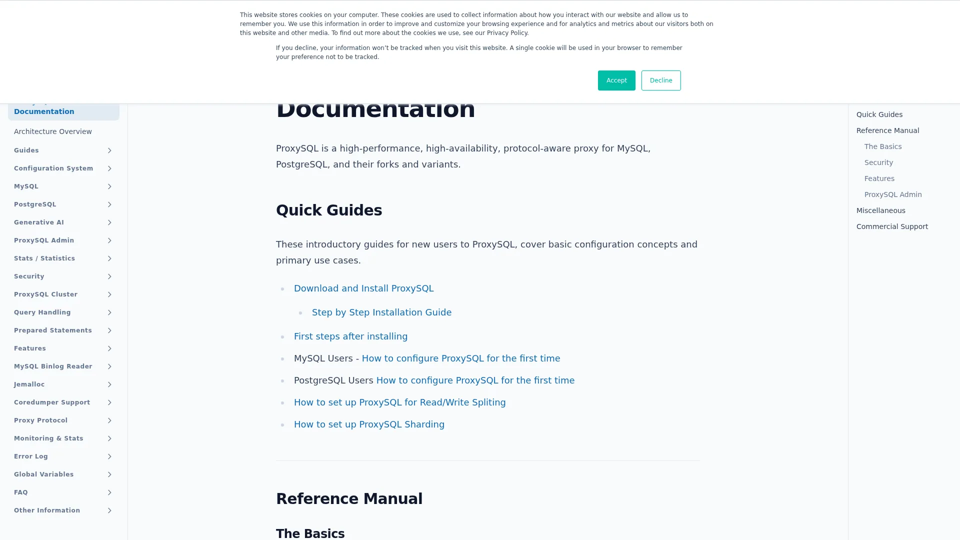 ProxySQL Documentation — ProxySQL Documentation screenshot
