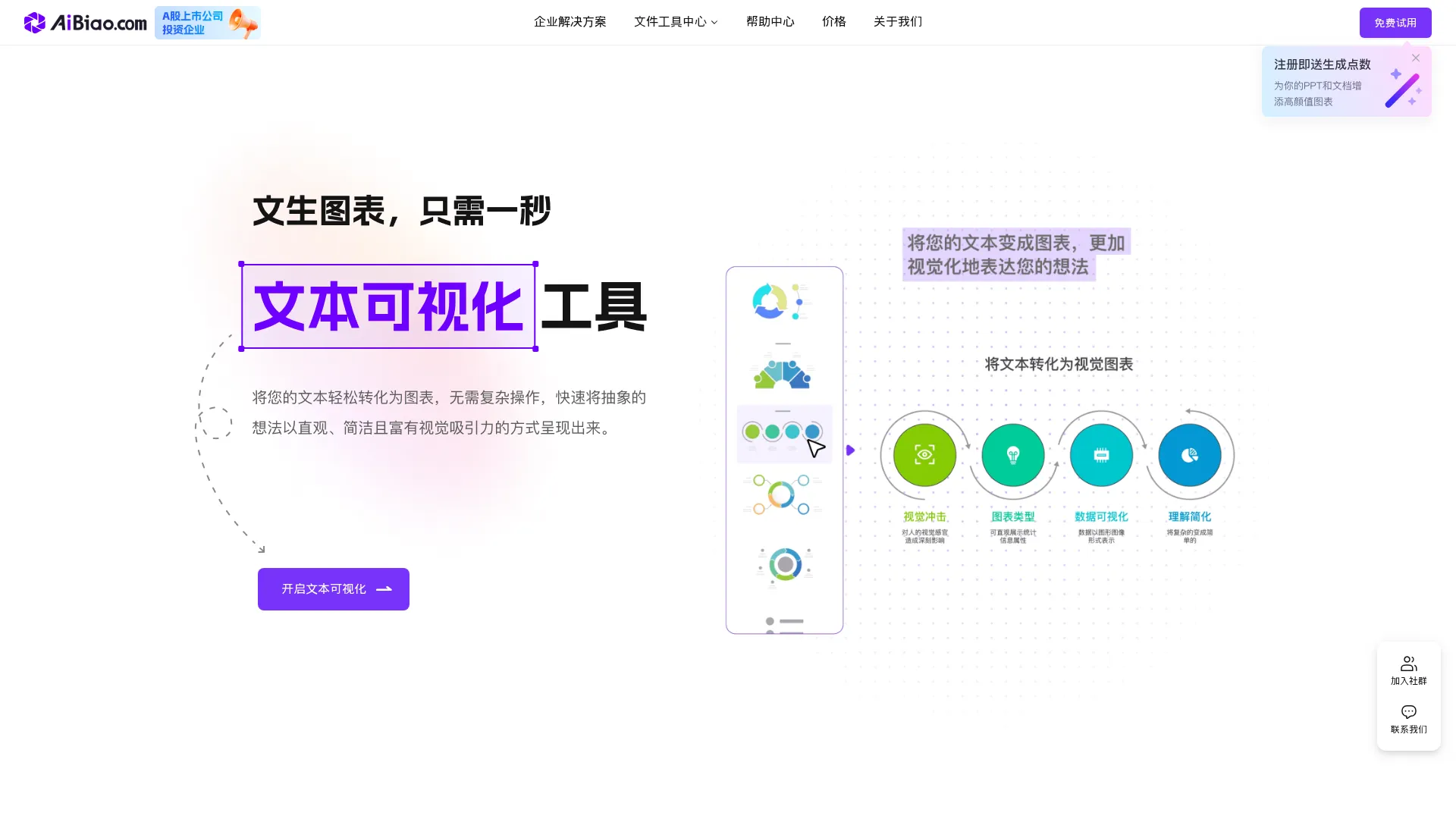 一键自动生成图表在线工具-可视化数据图表制作平台 - AiBiao.com screenshot