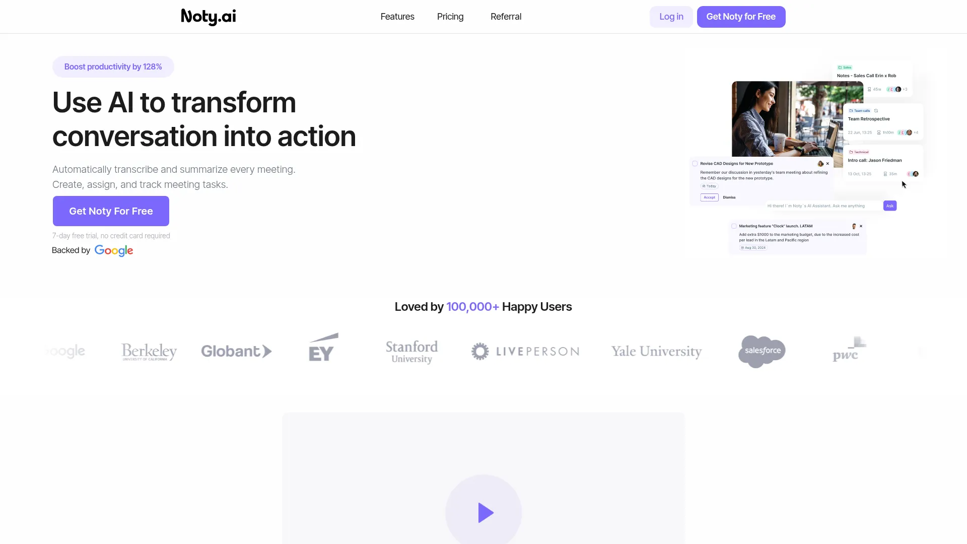 Noty.ai - Meeting AI Assistant getting work done screenshot