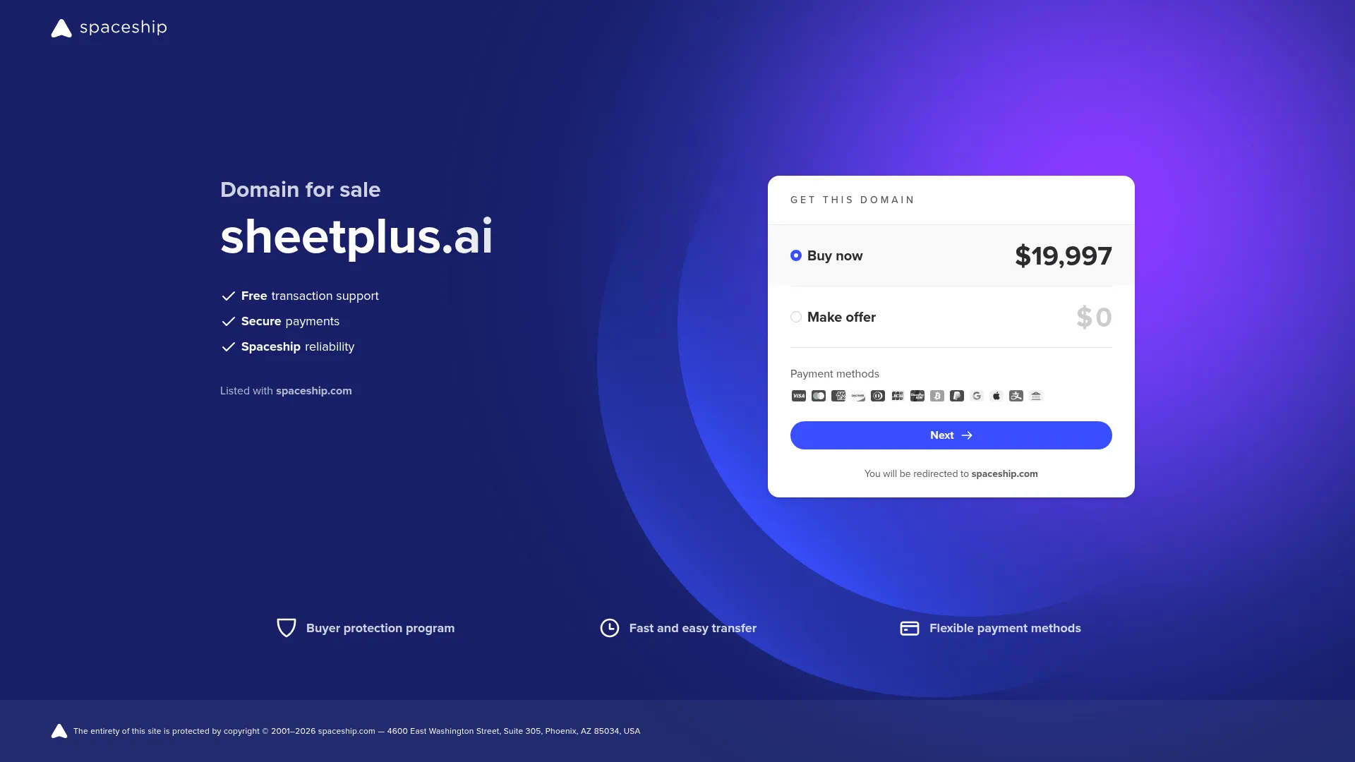 sheetplus.ai for sale | Spaceship.com screenshot