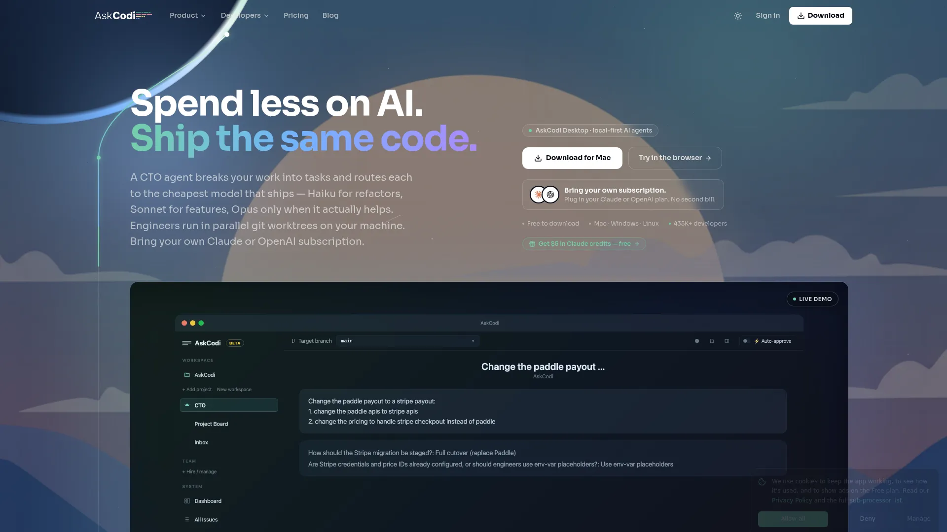 AskCodi - AI Coding Assistant, Multi-Model Chat & Developer Tools | AskCodi screenshot
