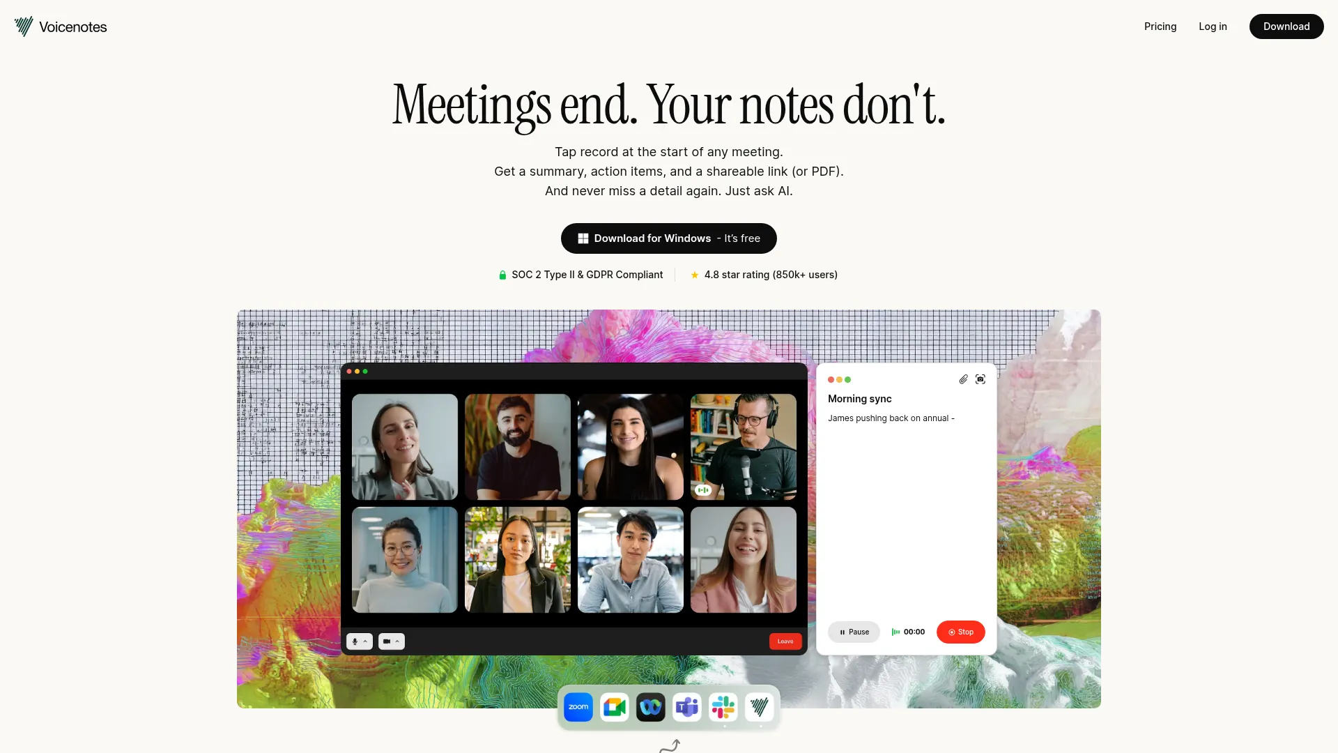 Voicenotes - Record Meetings, Get Instant Transcripts & Summaries screenshot