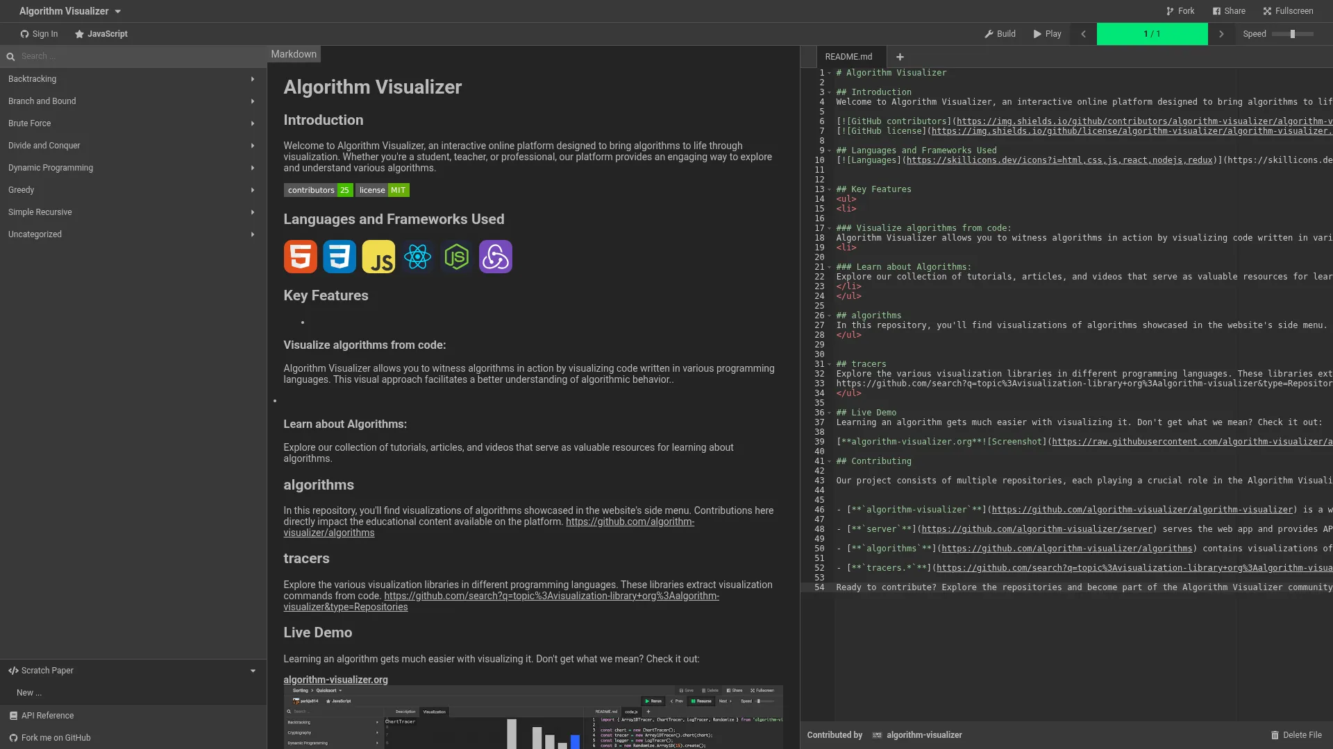 Algorithm Visualizer screenshot