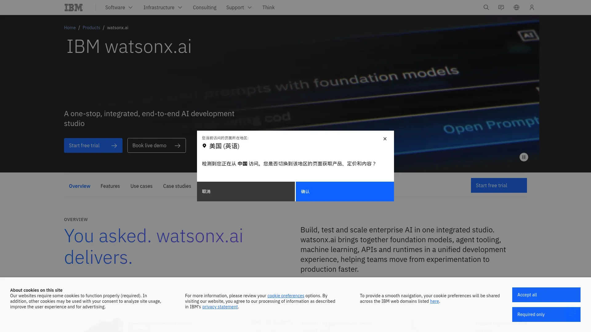 IBM watsonx.ai screenshot