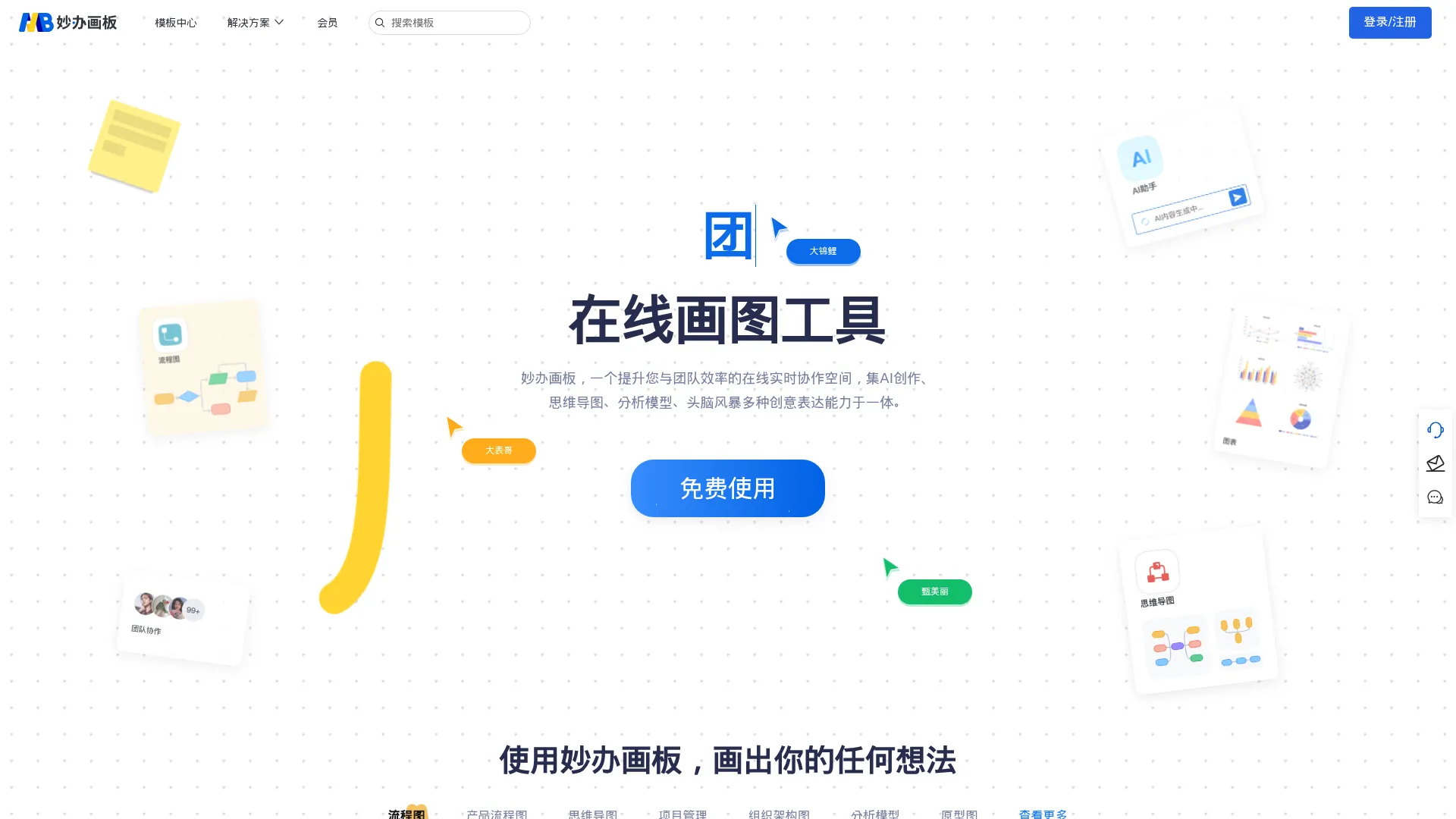 妙办画板-免费在线画图软件工具,专业绘图软件、做图工具、示意图工具 screenshot