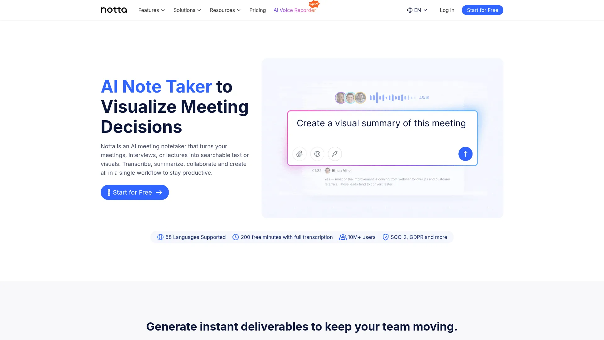 AI Note Taker | Free AI Meeting Transcription screenshot