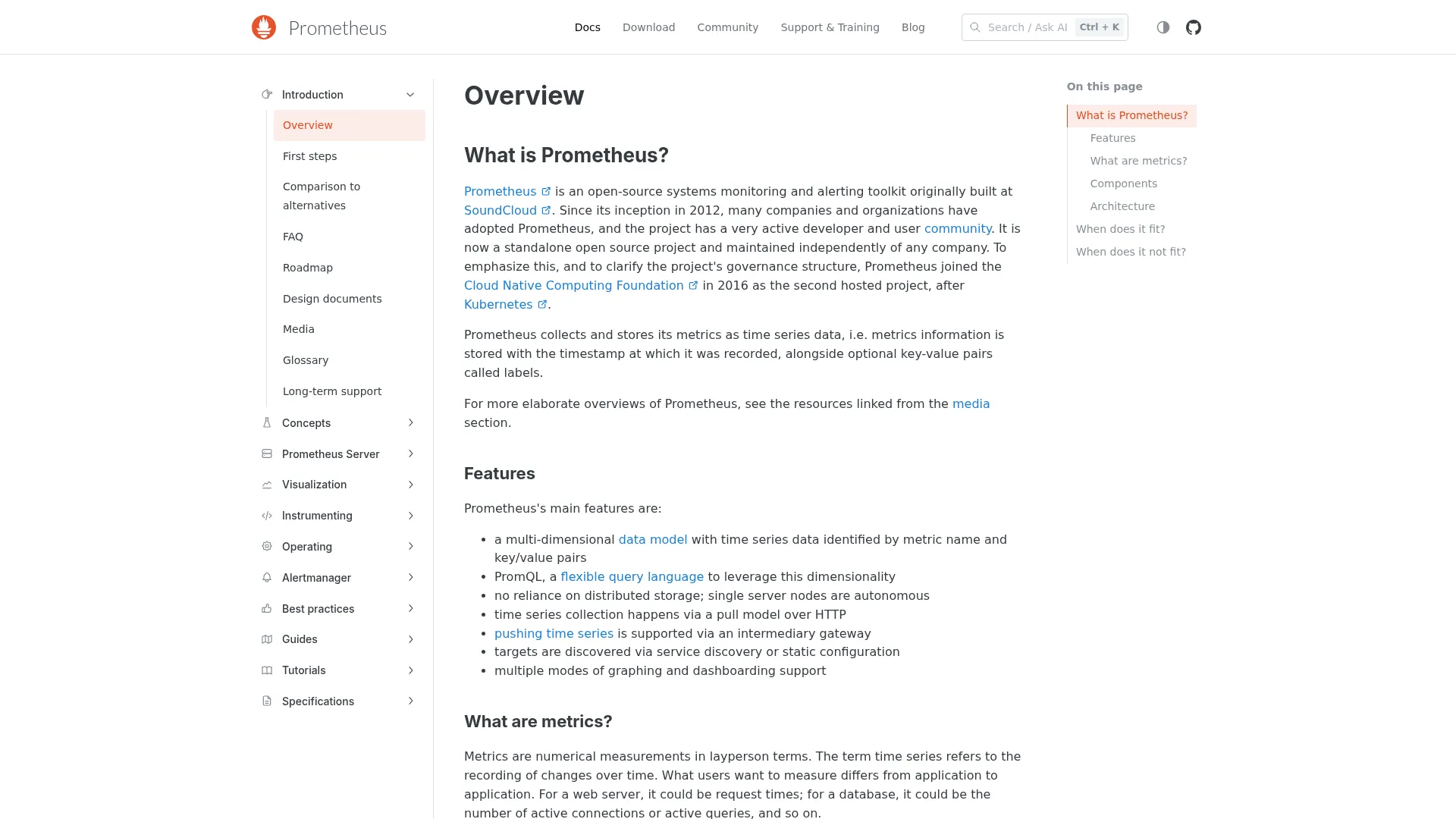 Overview | Prometheus screenshot