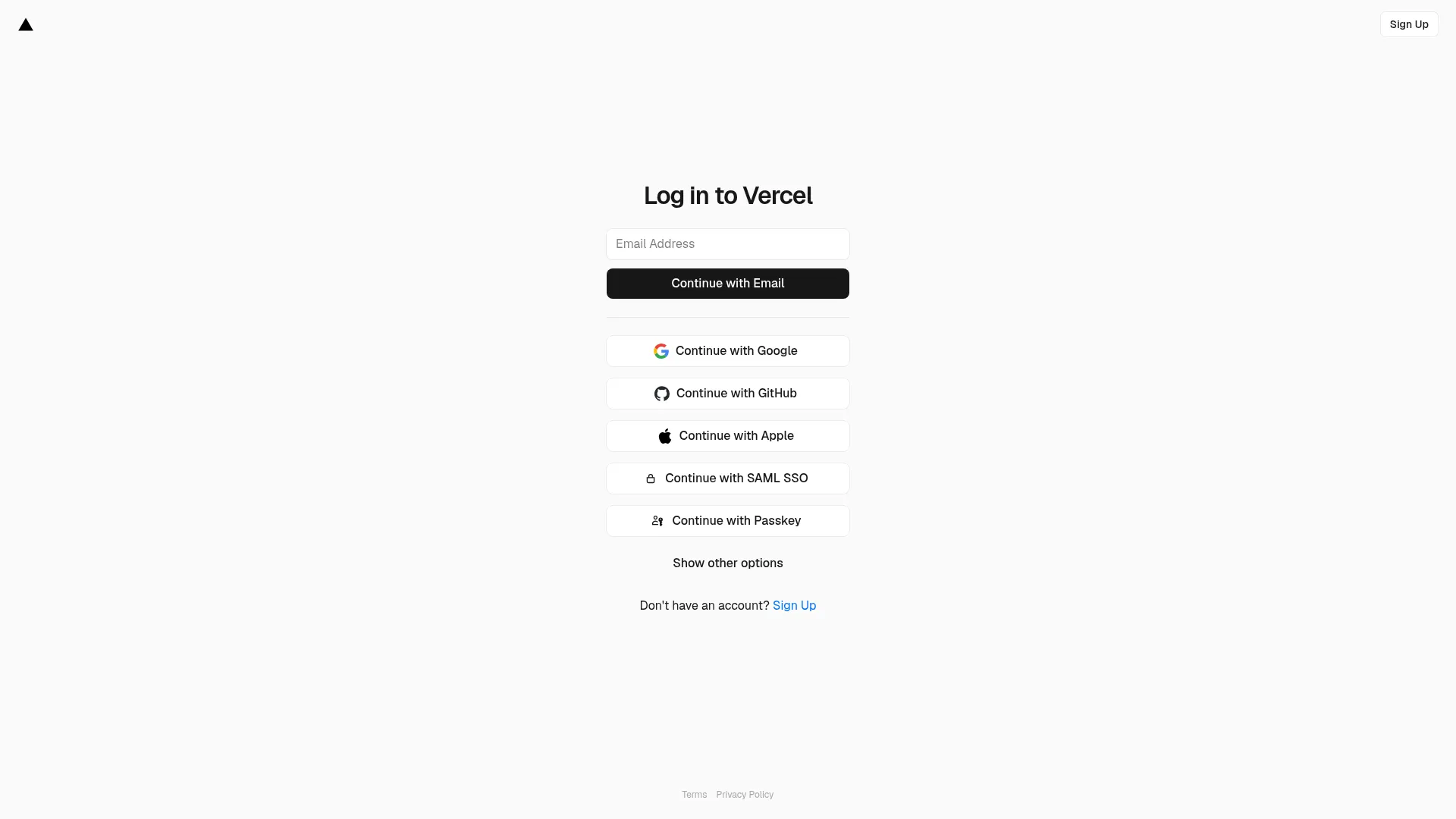 Login – Vercel screenshot