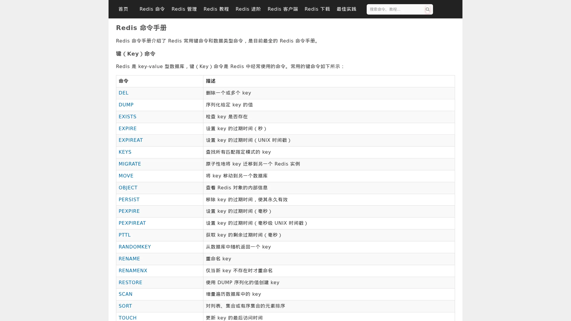 Redis 命令手册 screenshot