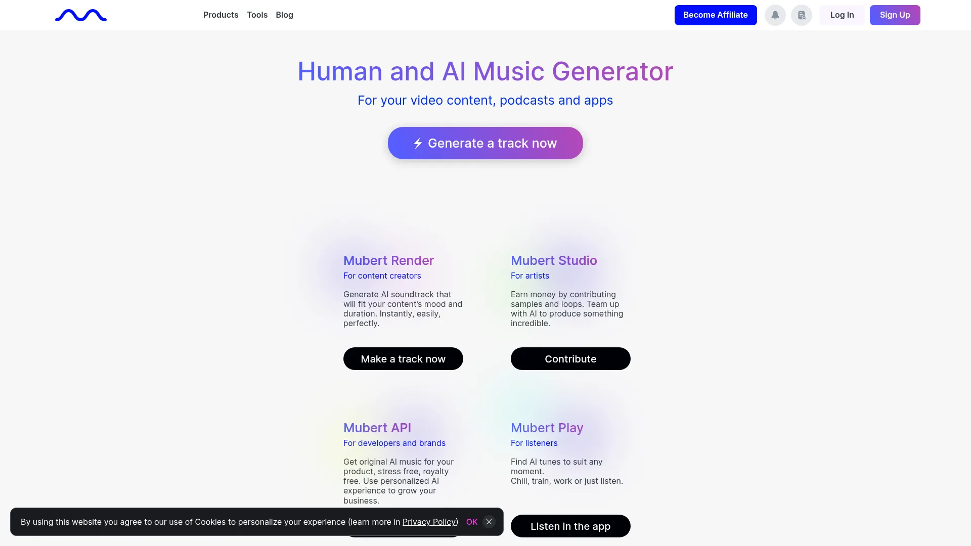 ≻ Mubert AI Music Generator — Royalty Free Music ✓ Best AI Music Generator screenshot