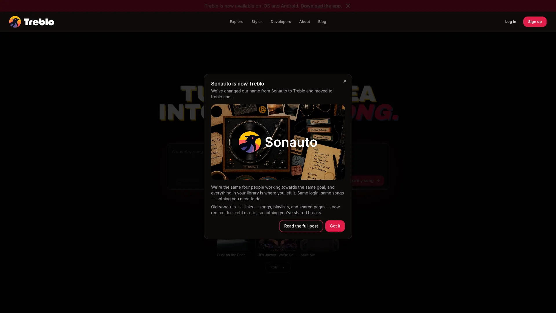Treblo | Free AI Music Generator screenshot