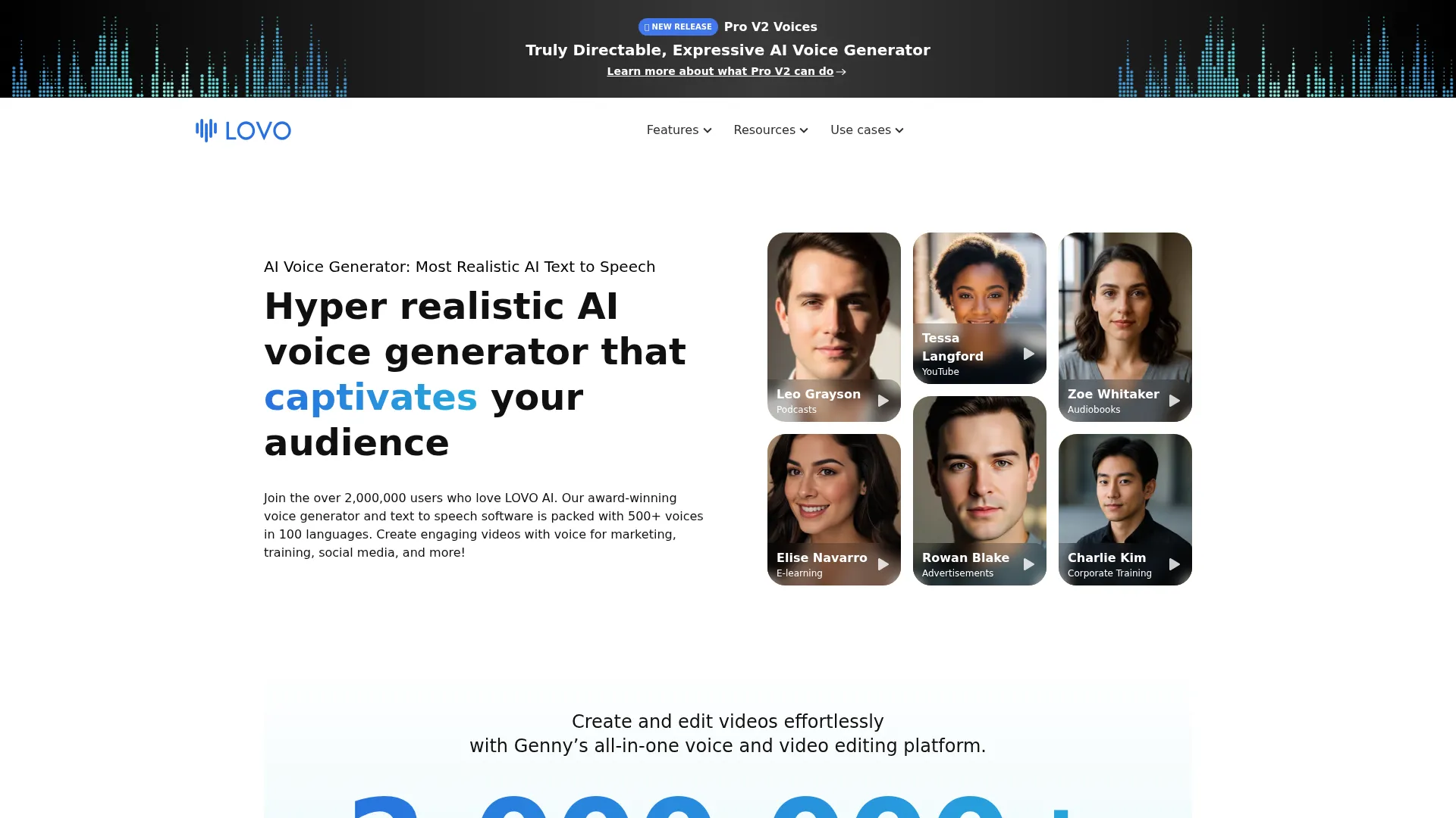 LOVO: Free AI Voice Generator & Text to Speech screenshot