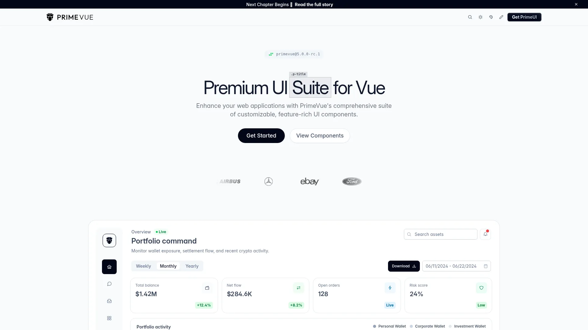 PrimeVue - Vue UI Component Library screenshot