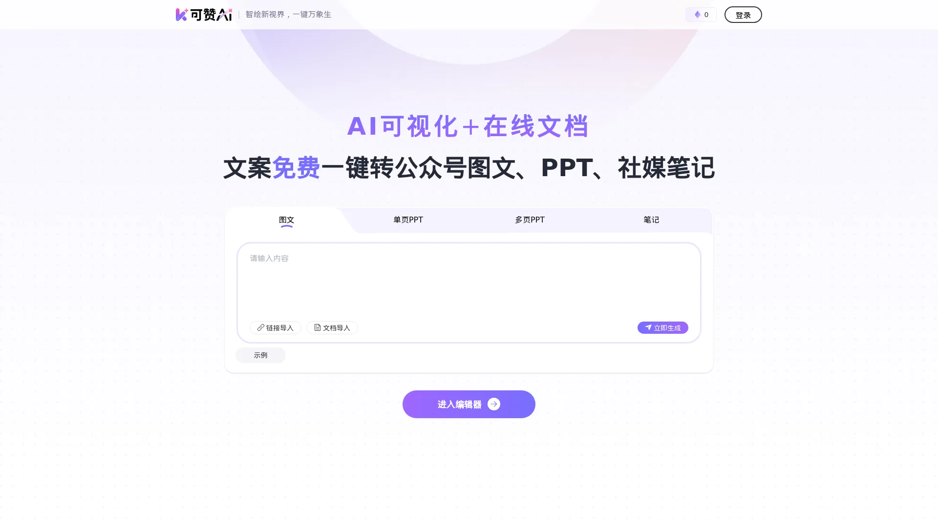 可赞AI - AI办公可视化工具 | 文字一秒生成图表 | 智能图表生成平台 screenshot