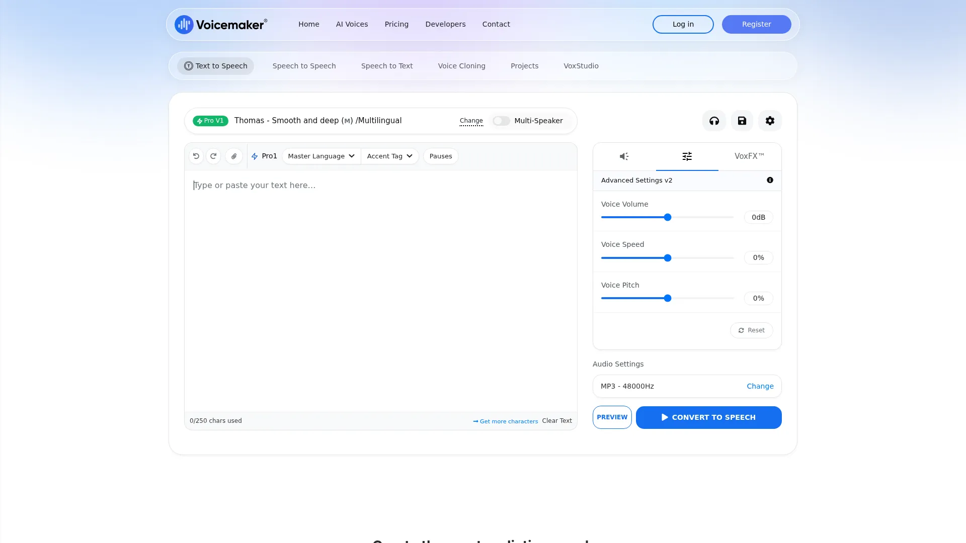 Voicemaker screenshot