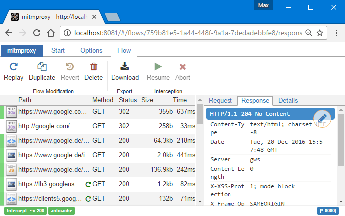 mitmweb 界面