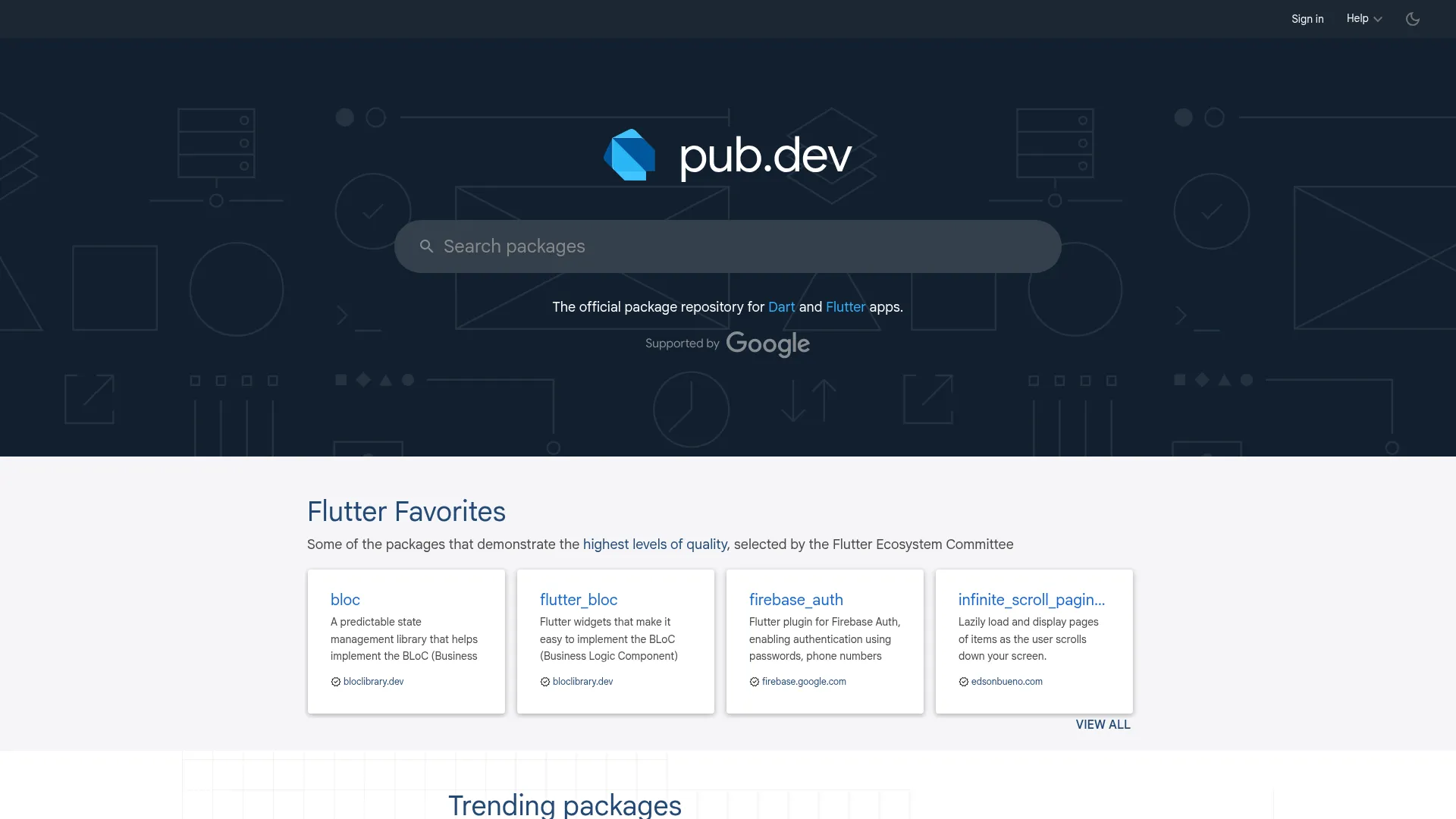 The official repository for Dart and Flutter packages. screenshot