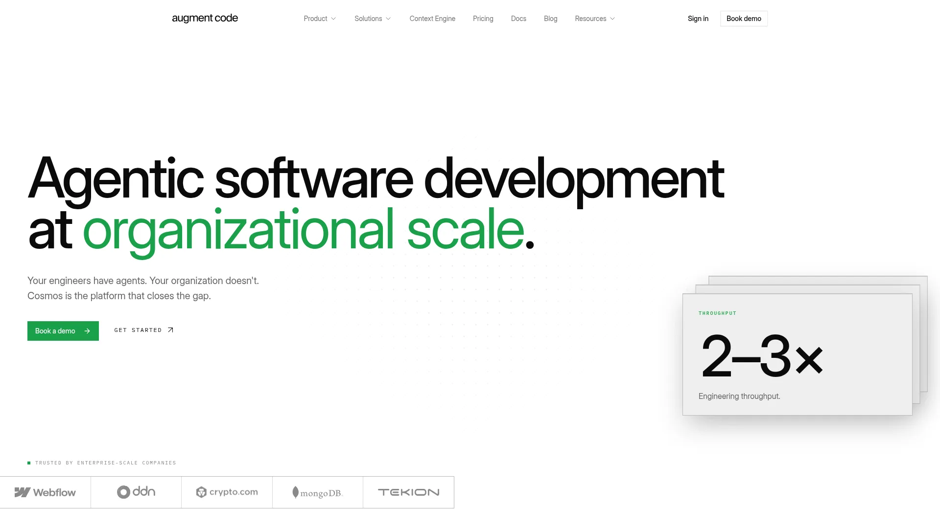 Augment Code: Agentic software development at organizational scale screenshot