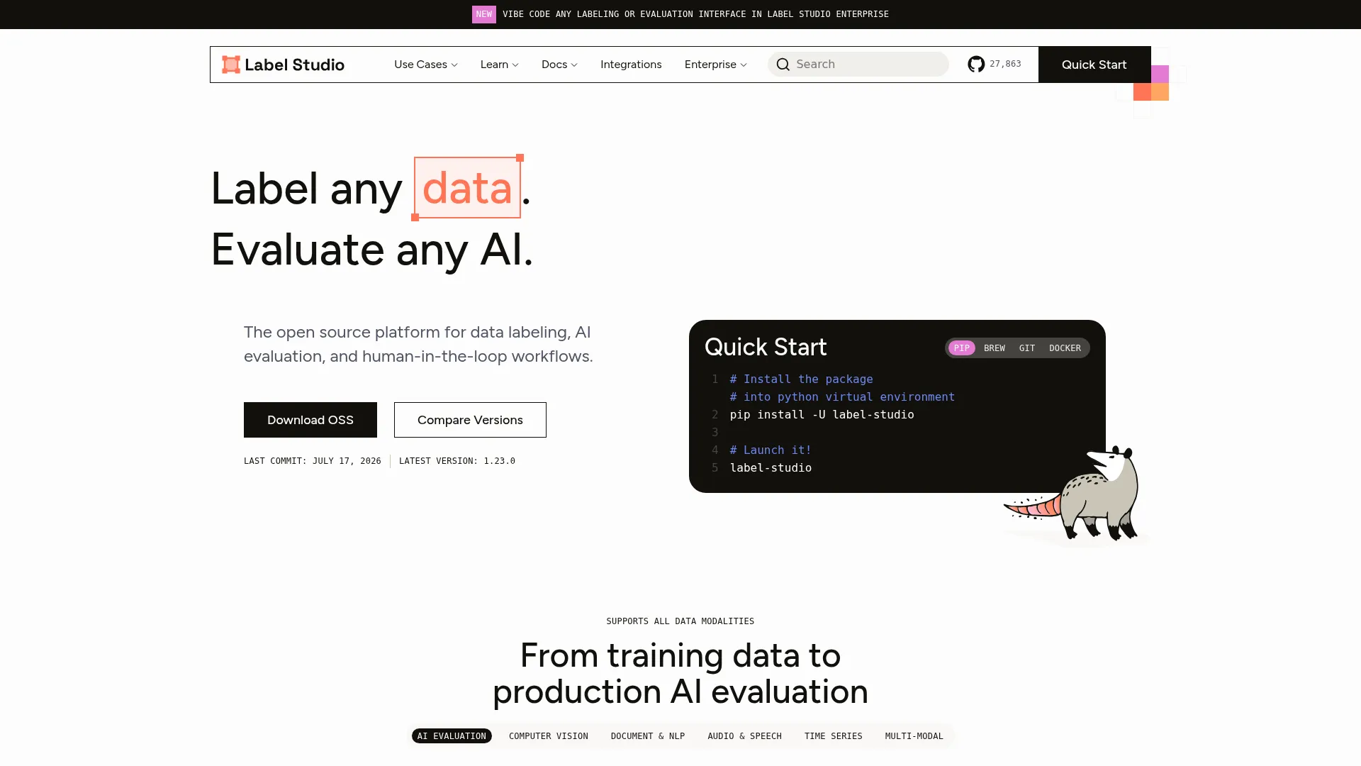 Open Source Data Labeling and AI Evaluation | Label Studio screenshot