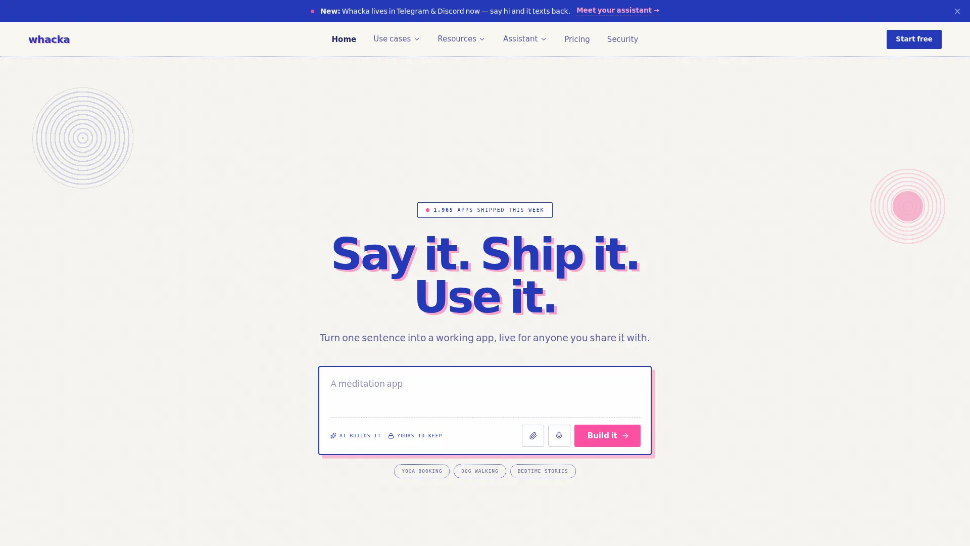 Whacka | Say it. Ship it. Use it. screenshot