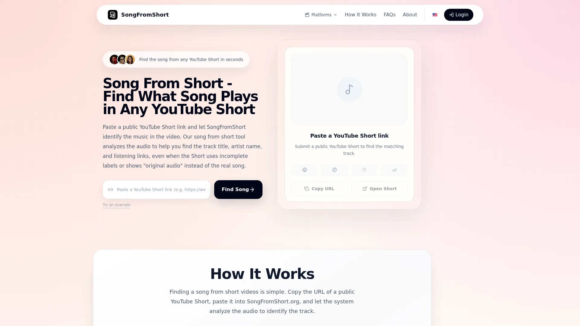 SongFromShort - Find the Song From Any YouTube Short Online for free screenshot
